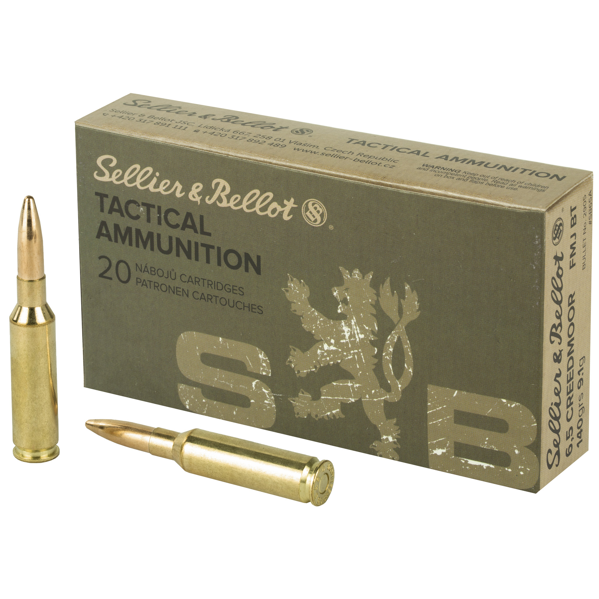 Sellier & Bellot Rifle 6.5 Creedmoor 140gr Full Metal Jacket – 20rd