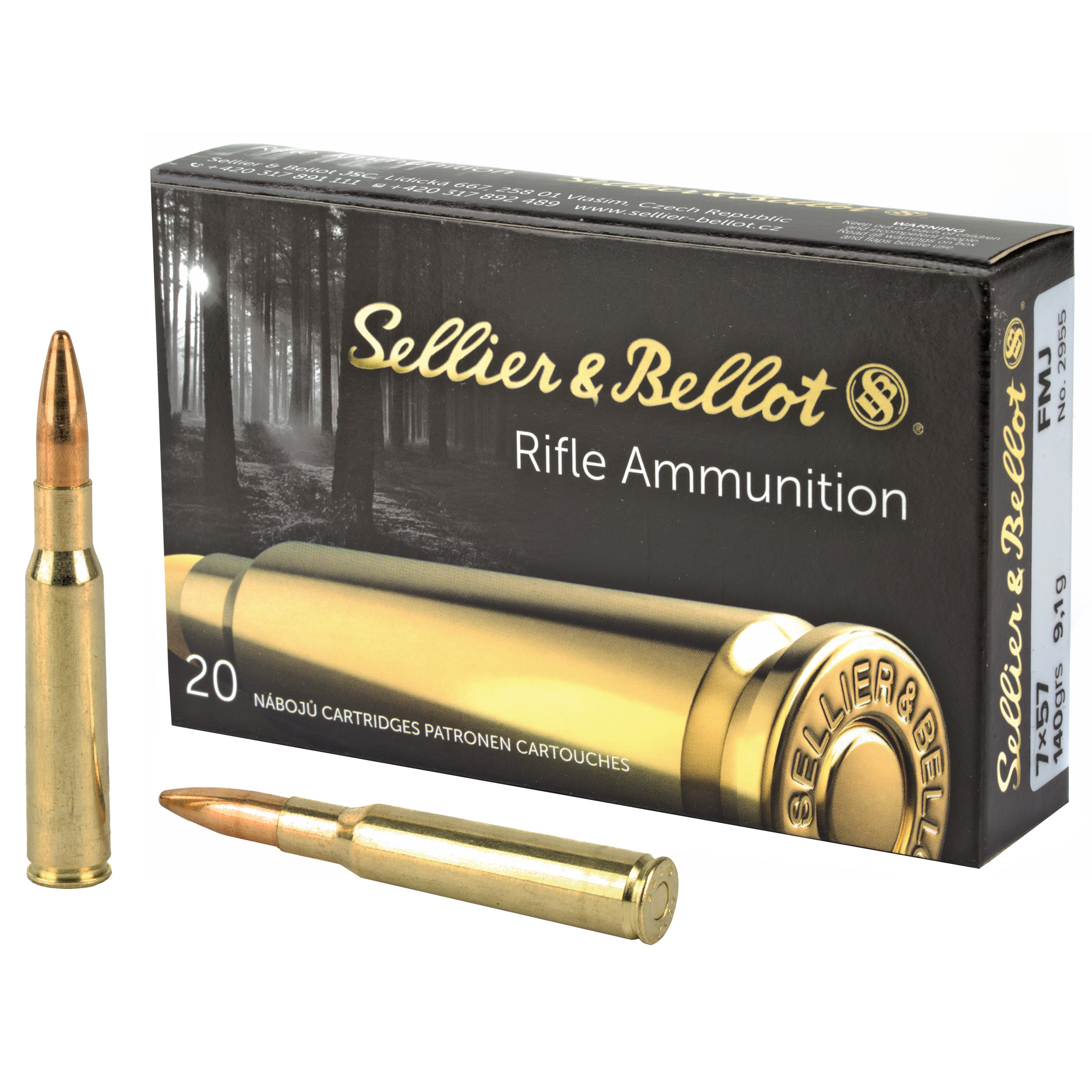 Sellier & Bellot Rifle 7X57 140gr Full Metal Jacket – 20rd