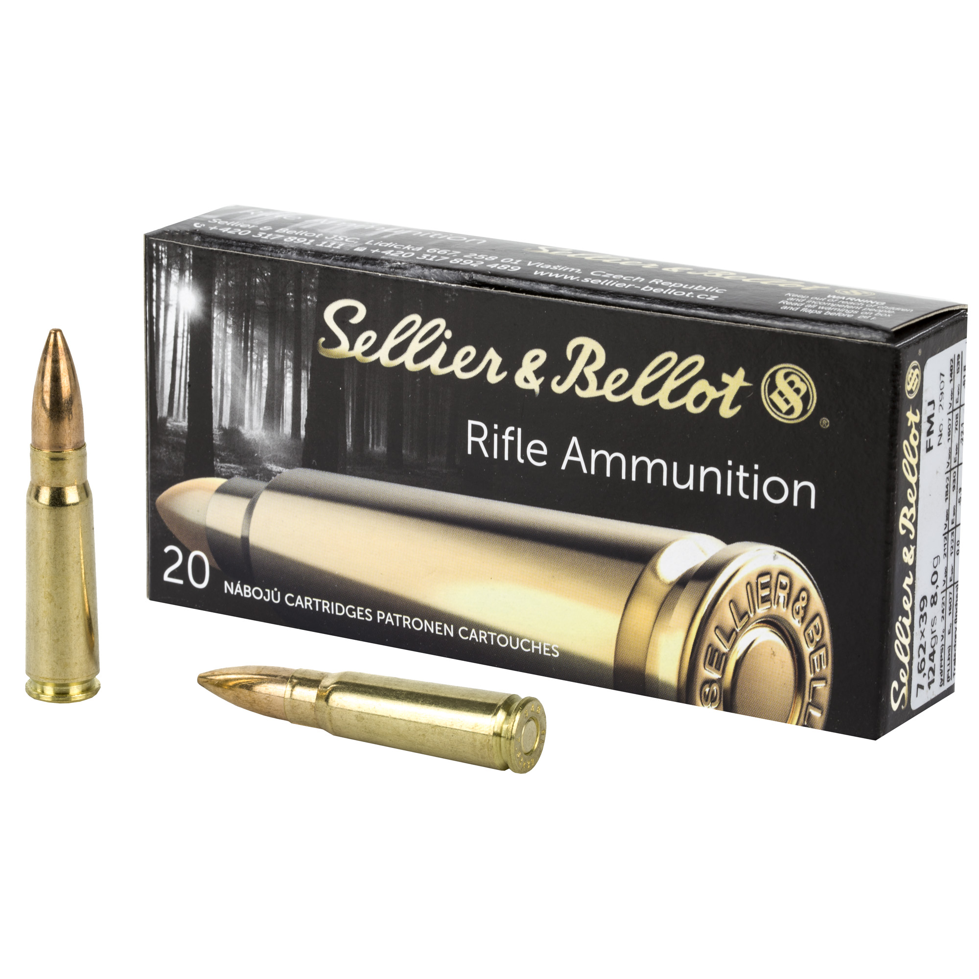 Sellier & Bellot Rifle 7.62×39 124gr Full Metal Jacket – 20rd