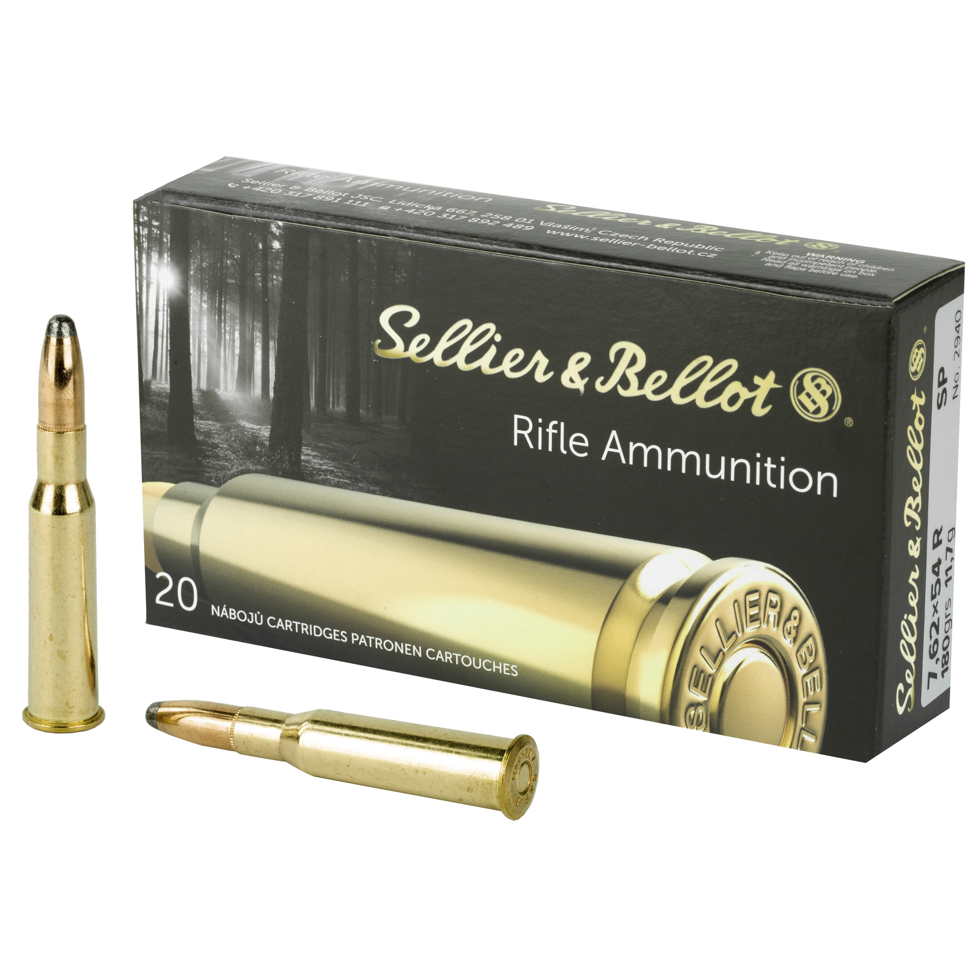 Sellier & Bellot Rifle 7.62X54R 180gr Soft Point – 20rd