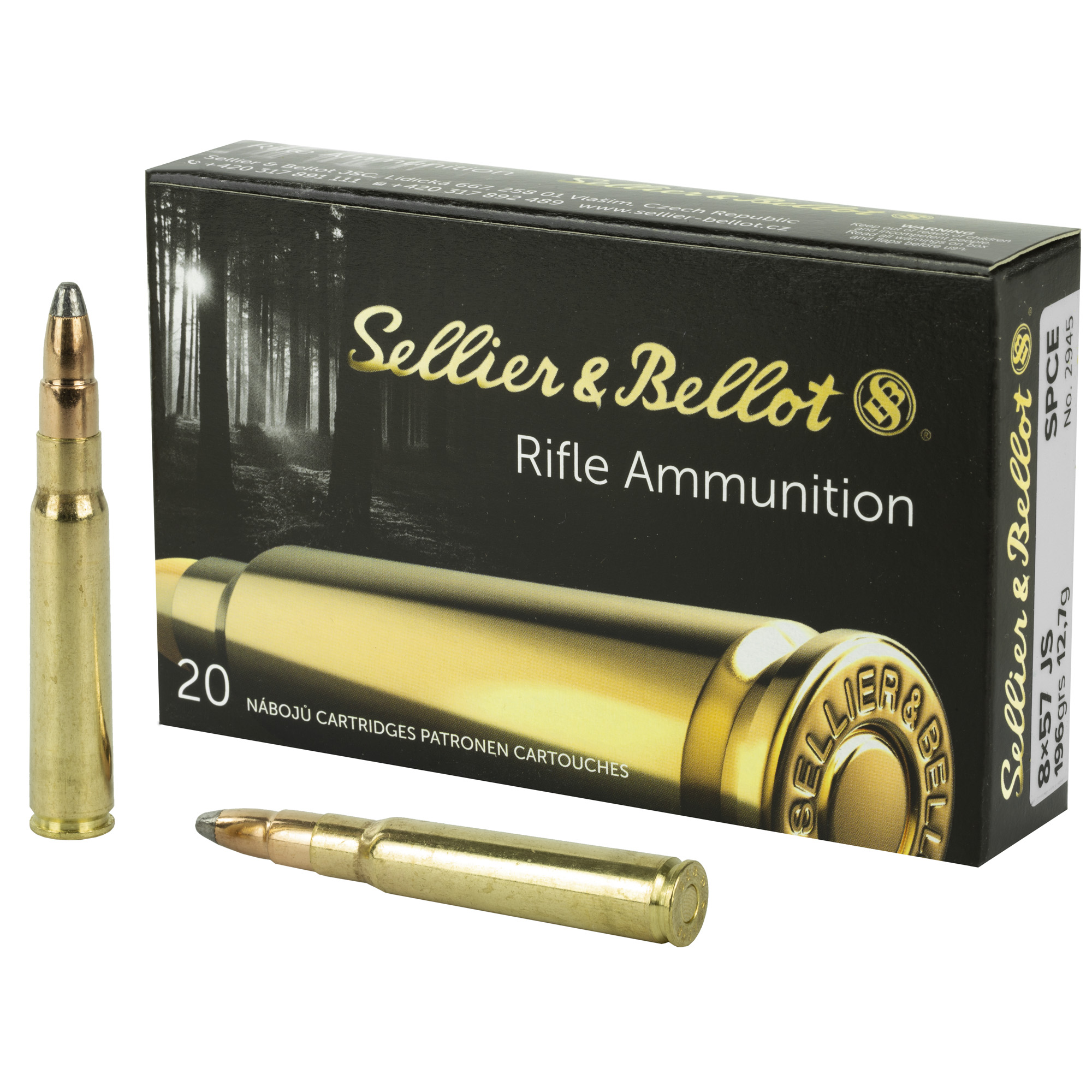 Sellier & Bellot Rifle 8MM Mauser 196gr Soft Point – 20rd