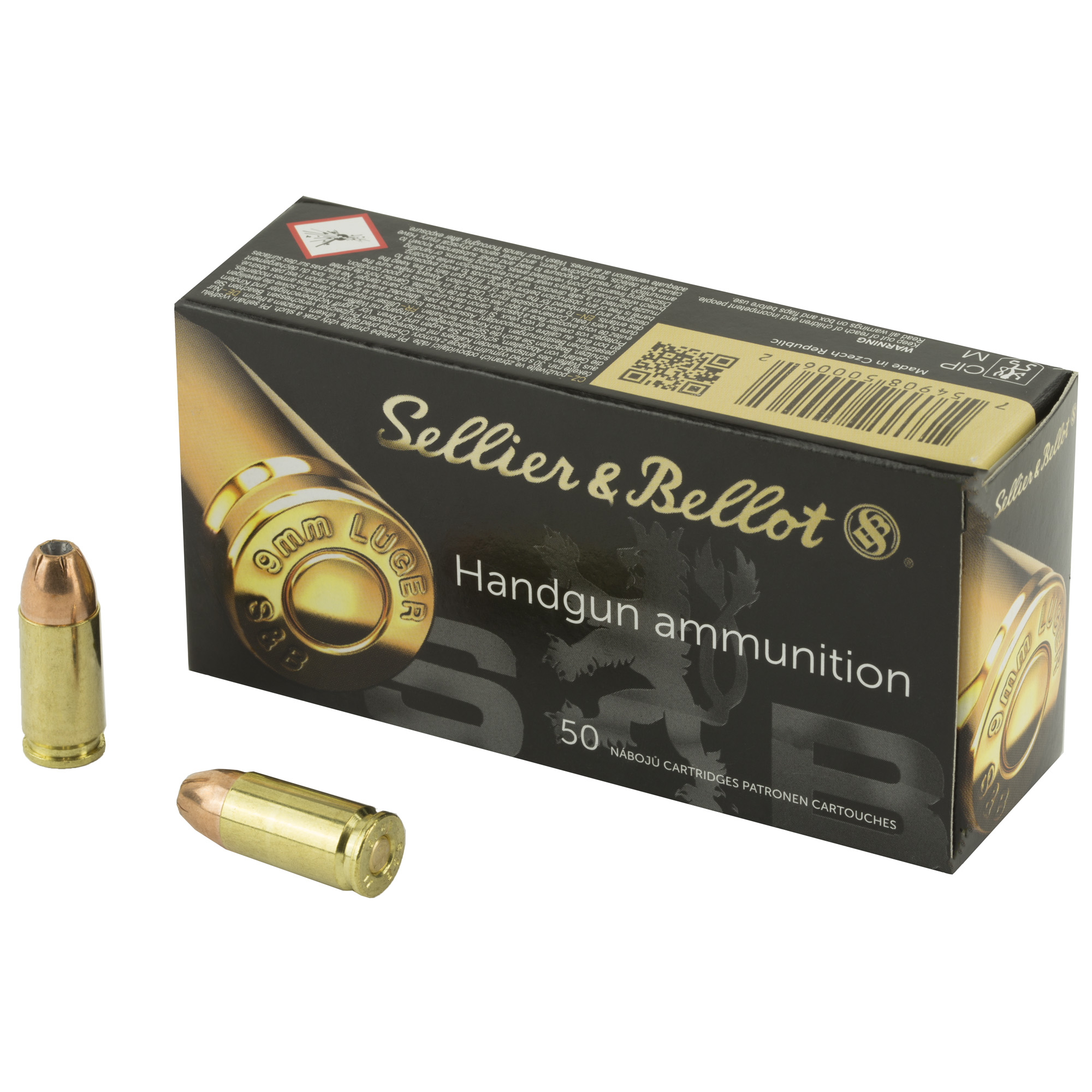 Sellier & Bellot Pistol 9mm 115gr Jacketed Hollow Point – 50rd