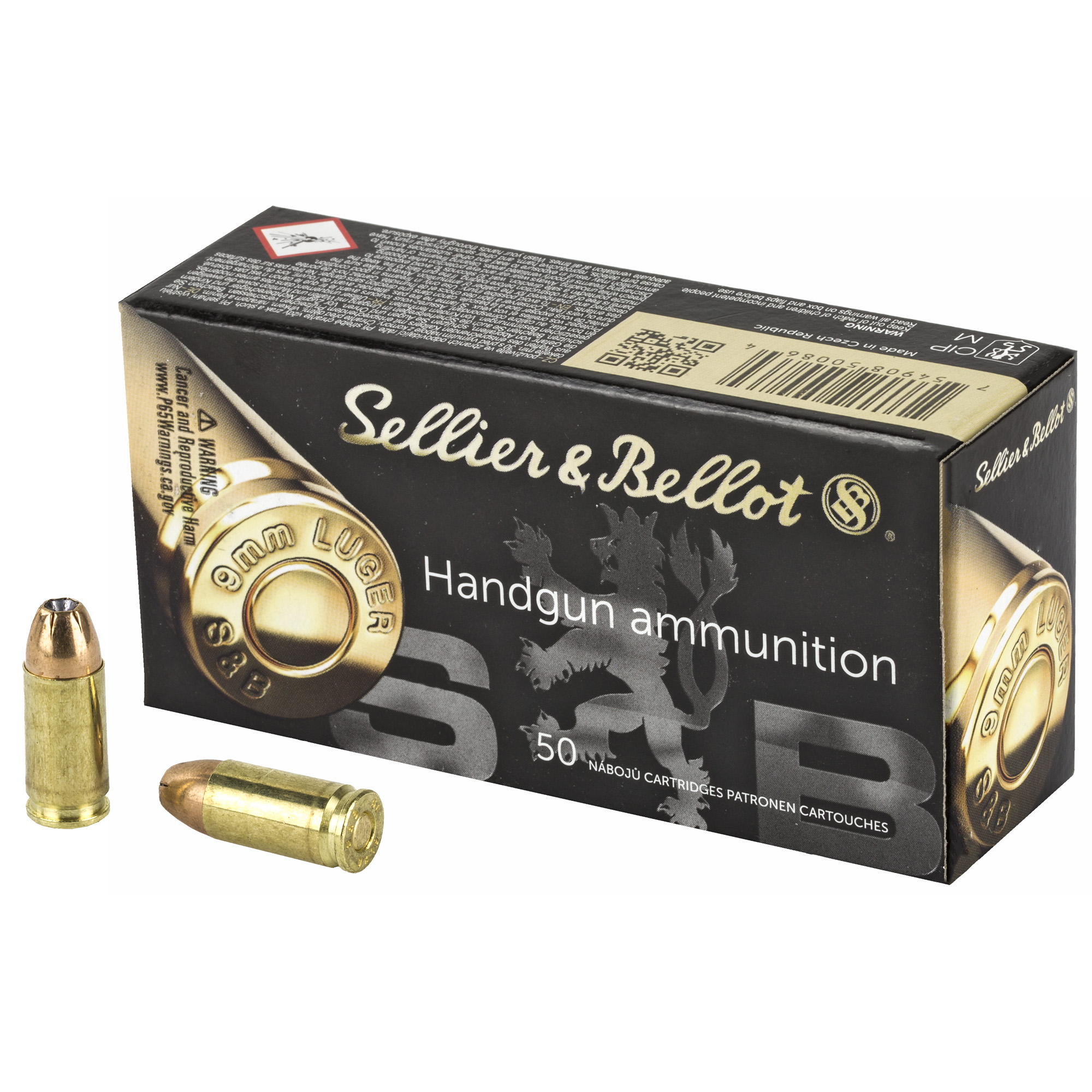 Sellier & Bellot Pistol 9mm 124gr Jacketed Hollow Point – 50rd