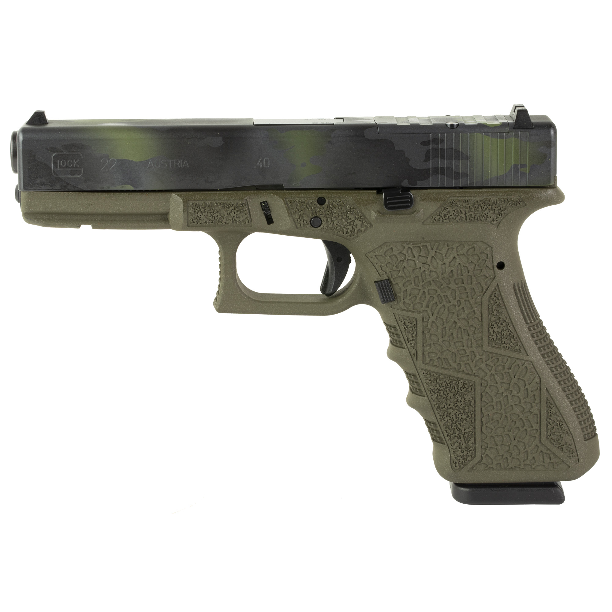 Glock 22 Striker Fired 4.49″ 40 S&W 15rd Fixed Sights – MultiCam Black