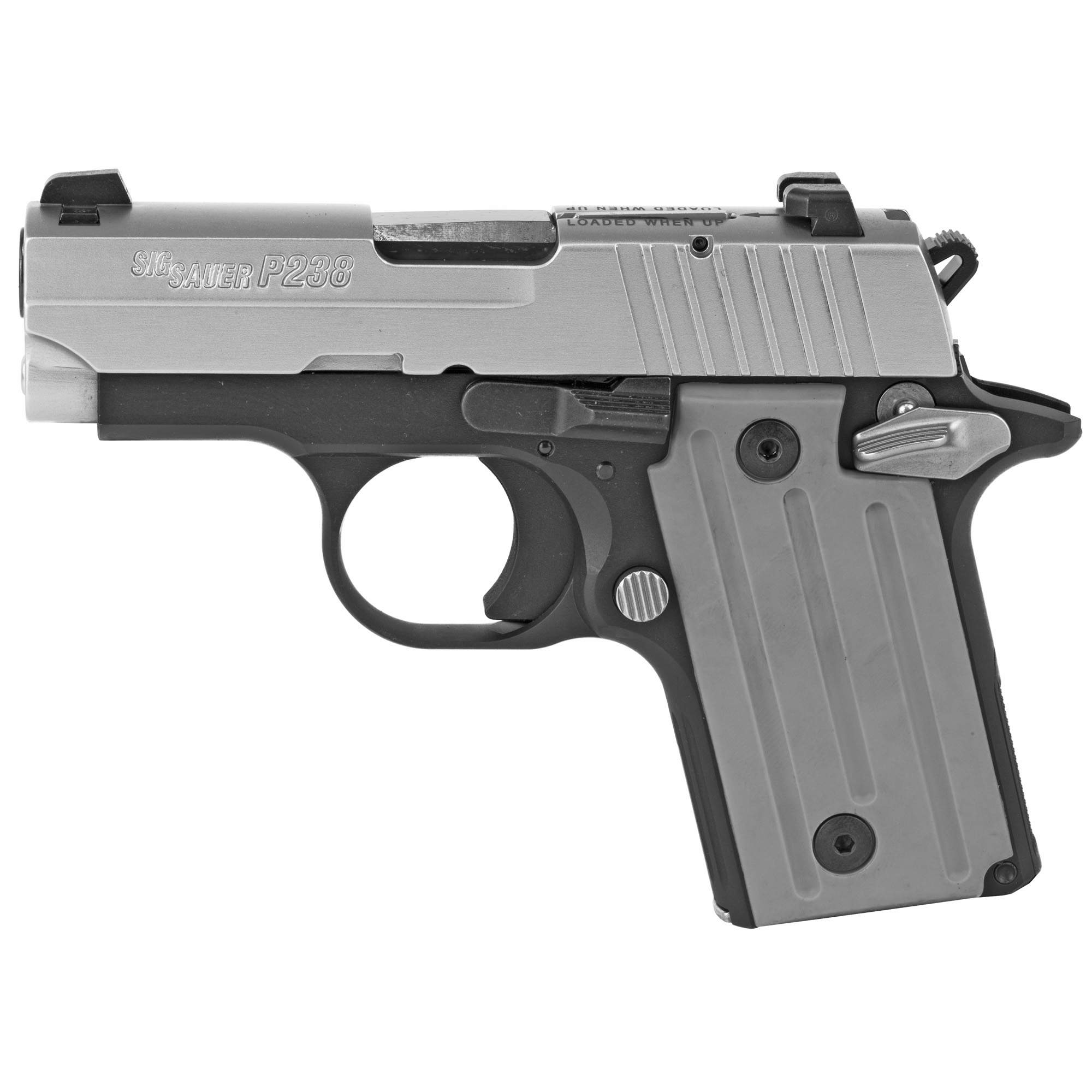 Sig Sauer P238 Single Action Only 2.7″ 380 ACP 6rd Night Sights – Silver, Black