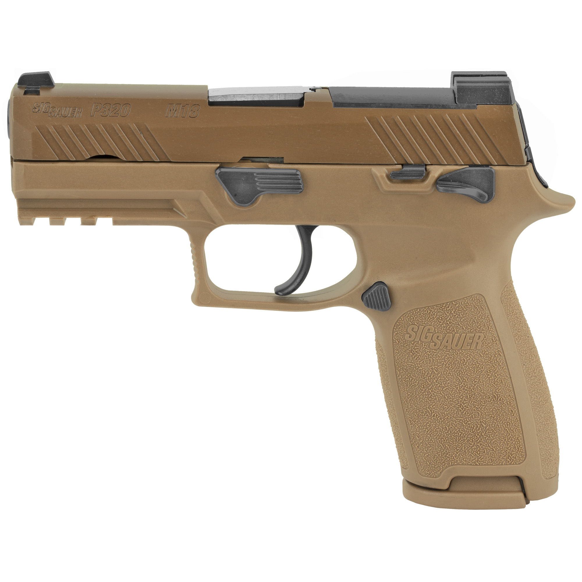 Sig Sauer P320 M18 Striker Fired 3.9″ 9mm 10rd Night Sights – Coyote