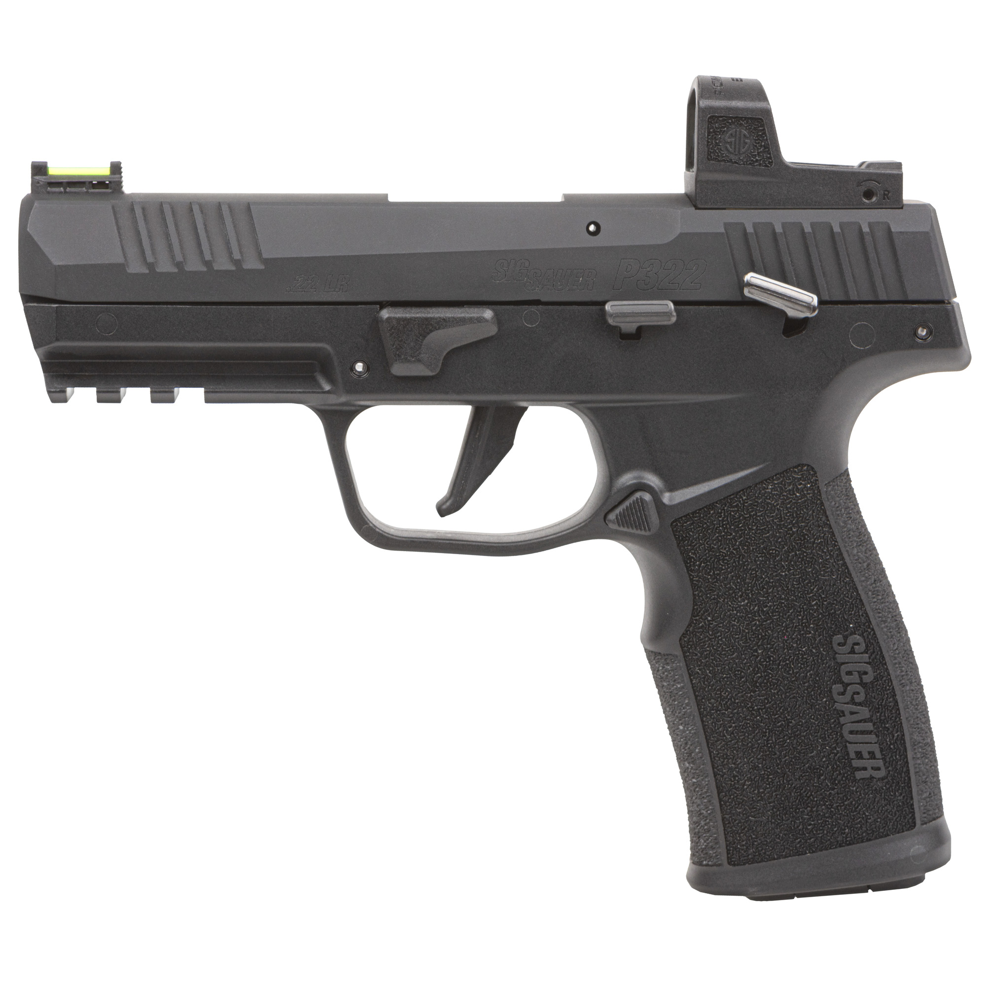 Sig Sauer P322 Single Action Only 4″ 22 LR 20rd Fiber Optic – Black