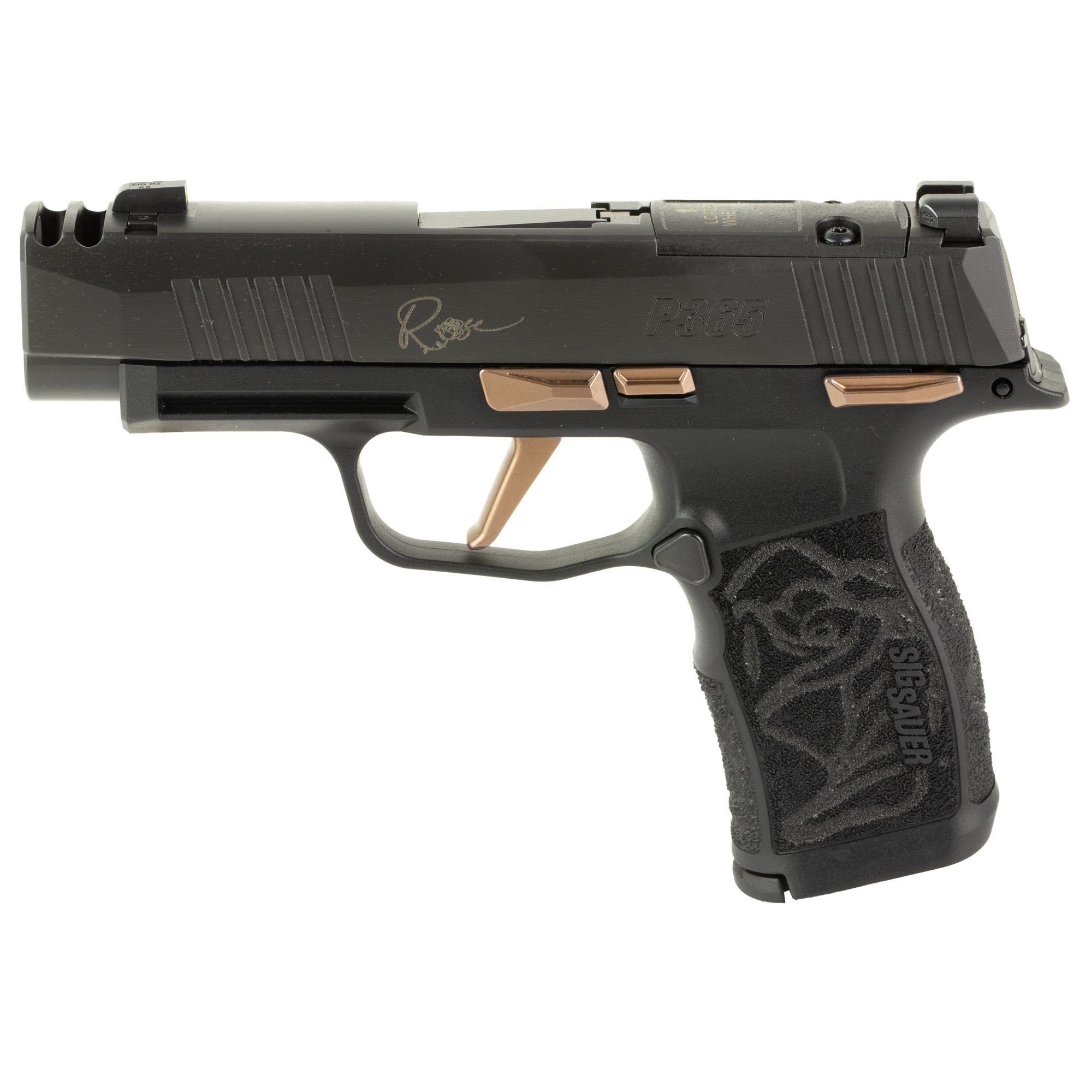 Sig Sauer P365 XL Rose Striker Fired 3.1″ 9mm 10rd Siglite Night Sights – Black