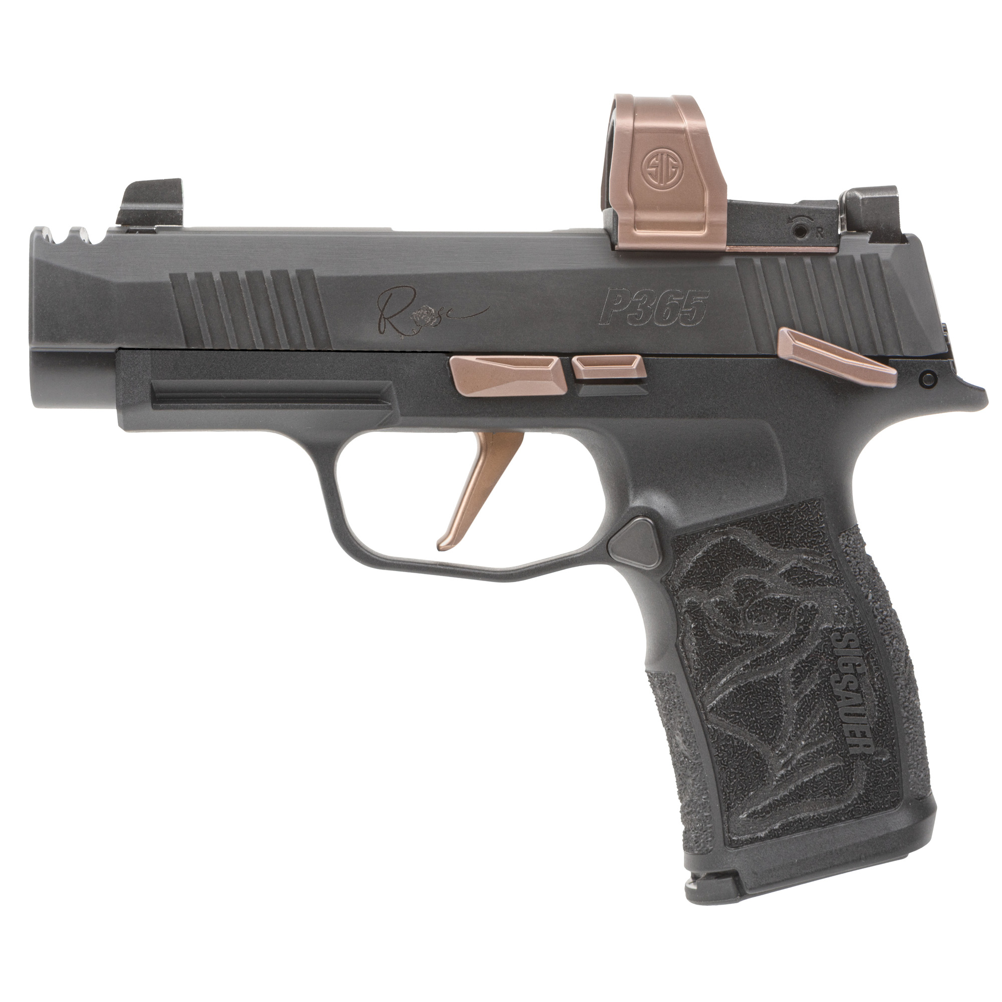 Sig Sauer P365 XL Rose RXZE Striker Fired 3.1″ 9mm 12rd Night Sights – Black