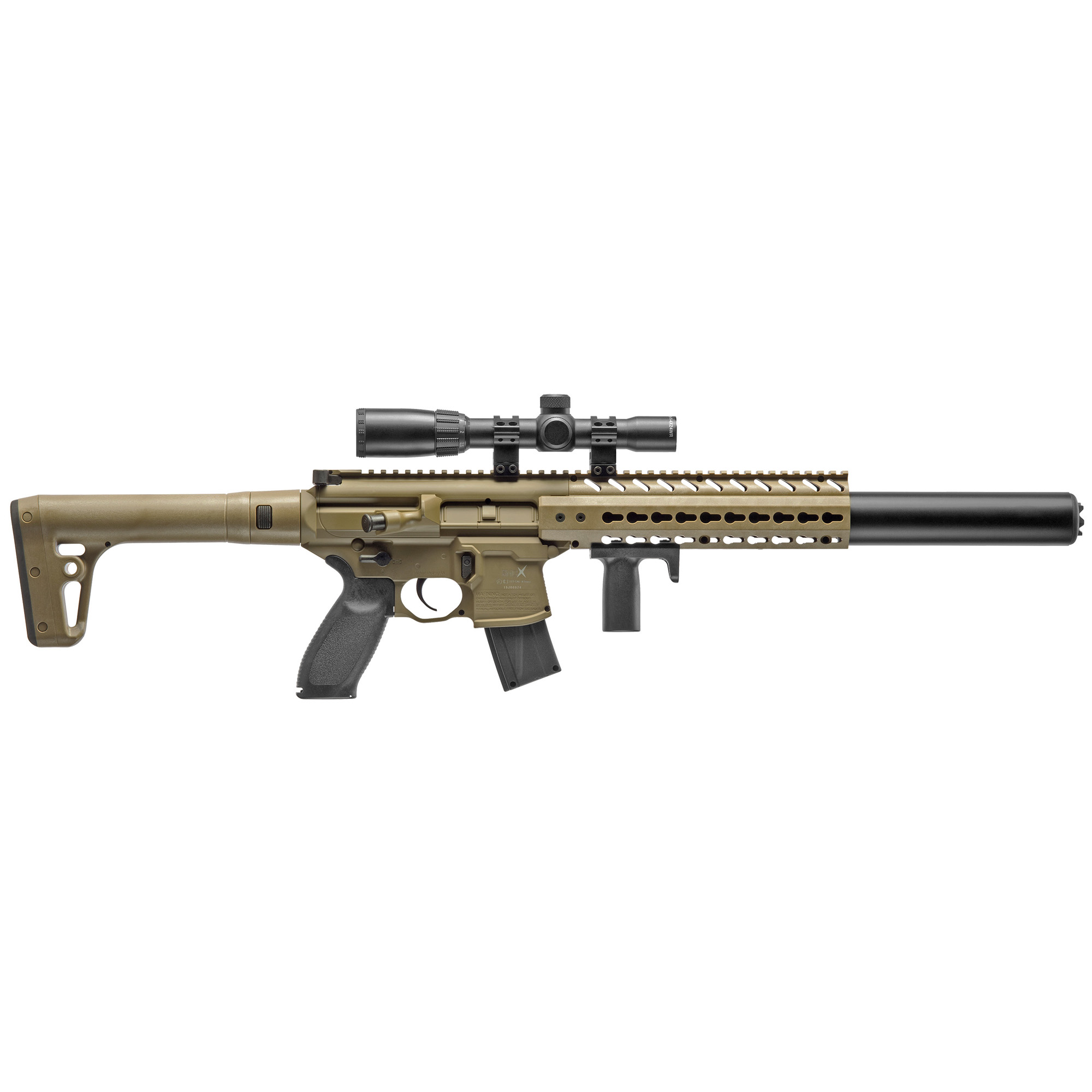 Sig Sauer MCX .177 Pellet 18″ CO2 Rifle 30rd 685FPS – Flat Dark Earth