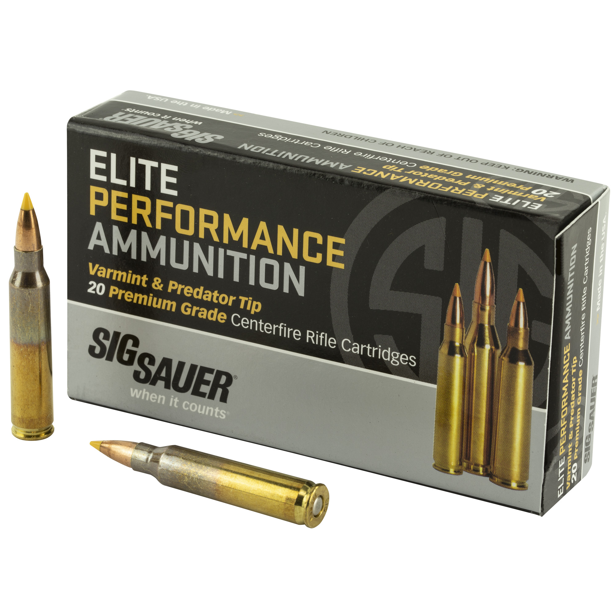 Sig Sauer Elite Performance Varmint & Predator 223 Remington 40gr Hybrid Target – 20rd