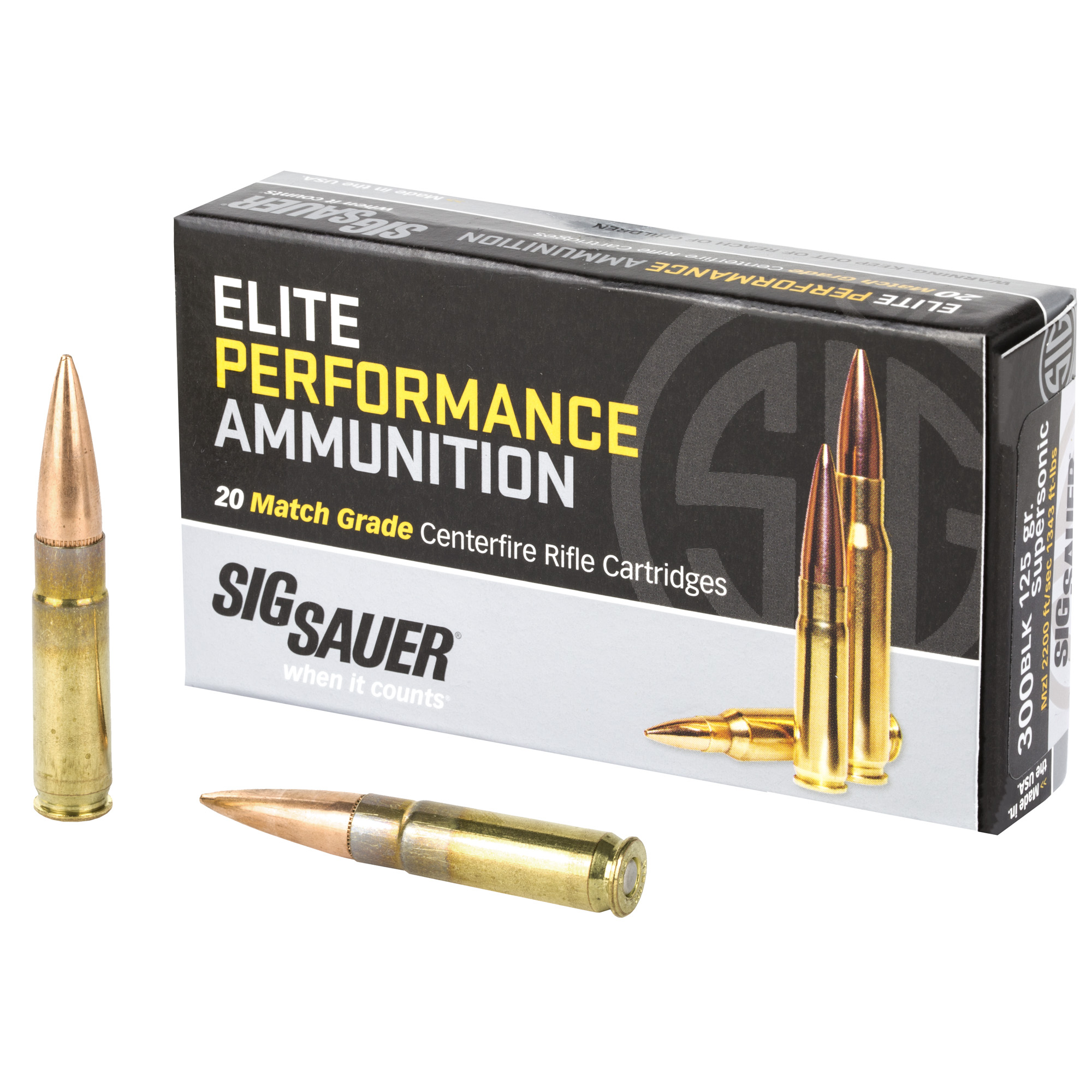 Sig Sauer Elite Performance Match 300 Blackout 125gr Open Tip Match – 20rd