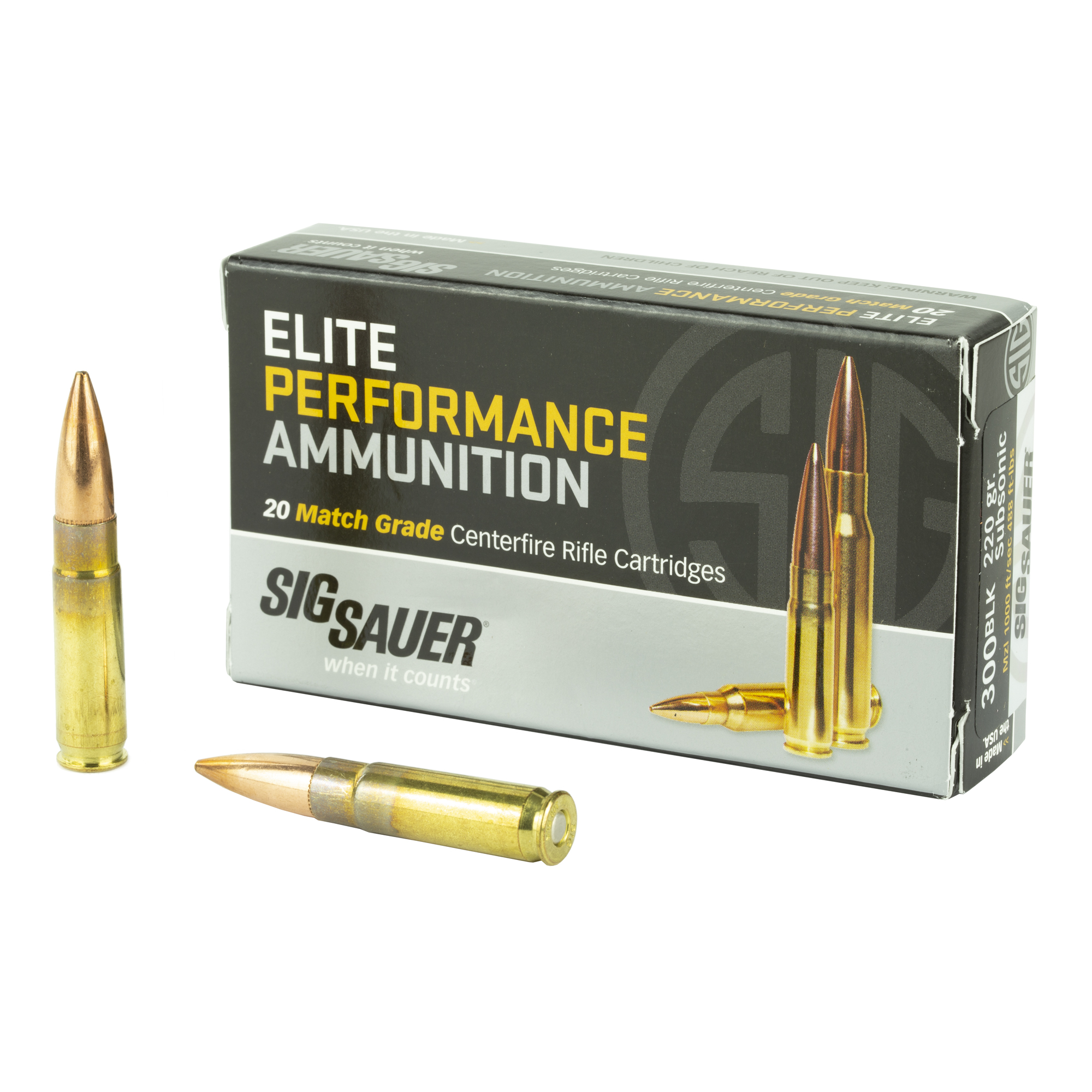 Sig Sauer Elite Performance Match 300 Blackout 220gr Open Tip Match – 20rd