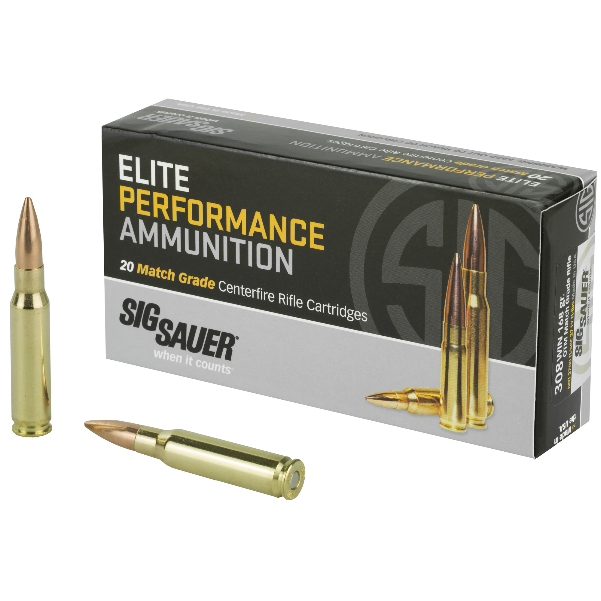 Sig Sauer Elite Performance Match 308 Winchester 168gr Open Tip Match – 20rd