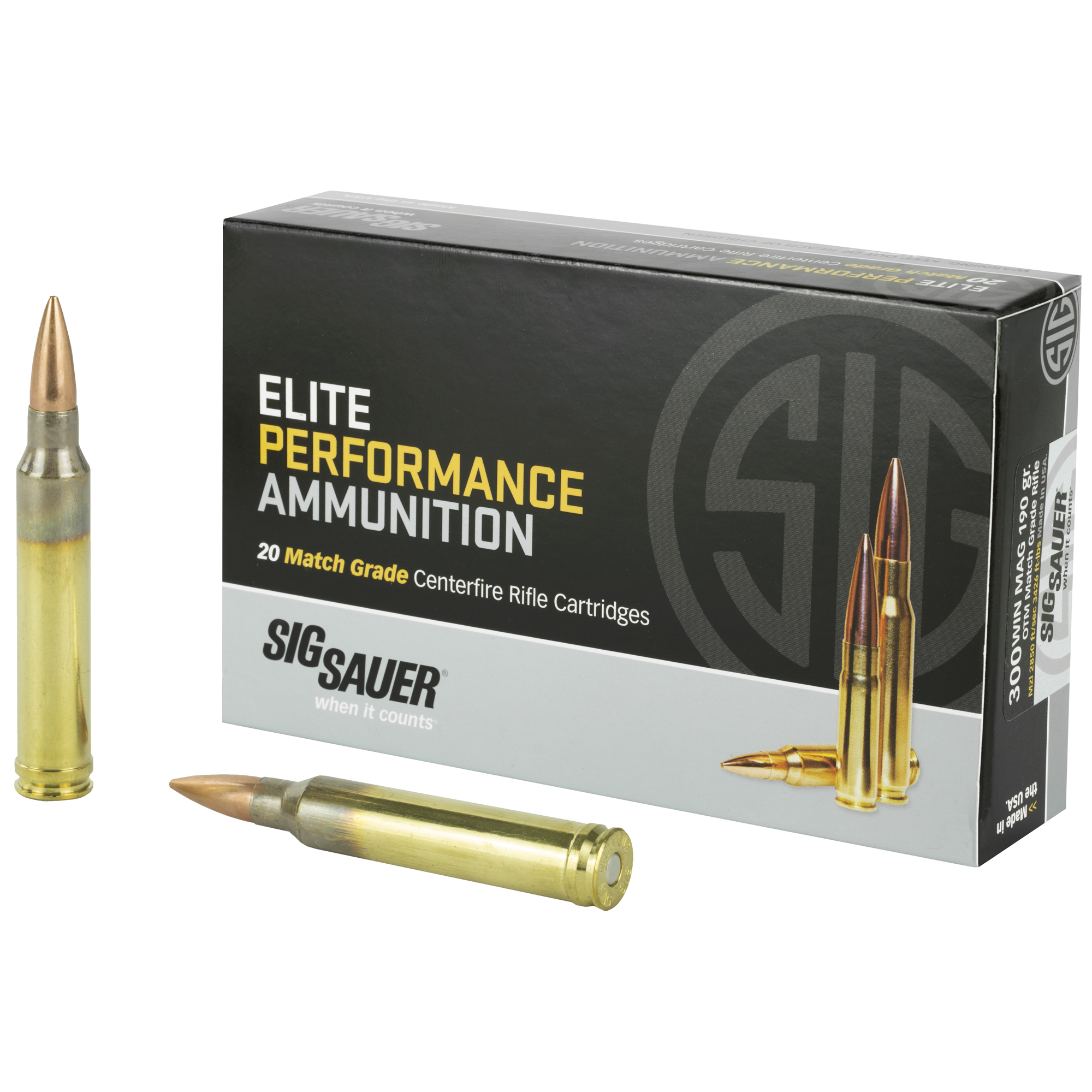 Sig Sauer Elite Performance Match 300 Winchester Magnum 190gr Open Tip Match – 20rd