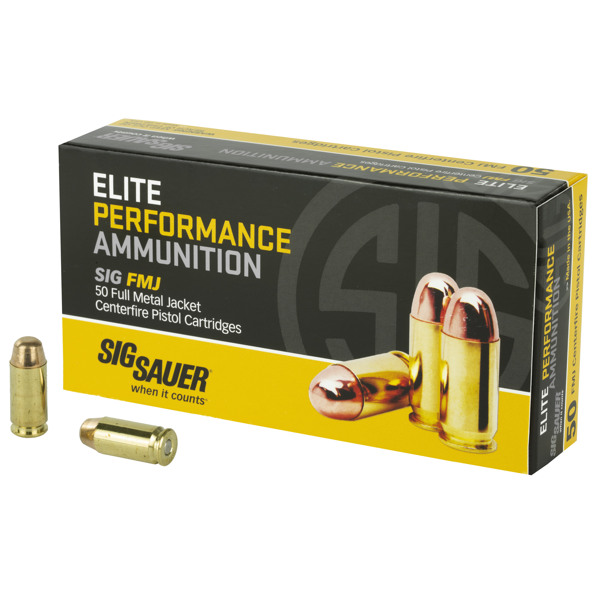 Sig Sauer Elite Performance Ball 40 S&W 180gr Full Metal Jacket – 50rd