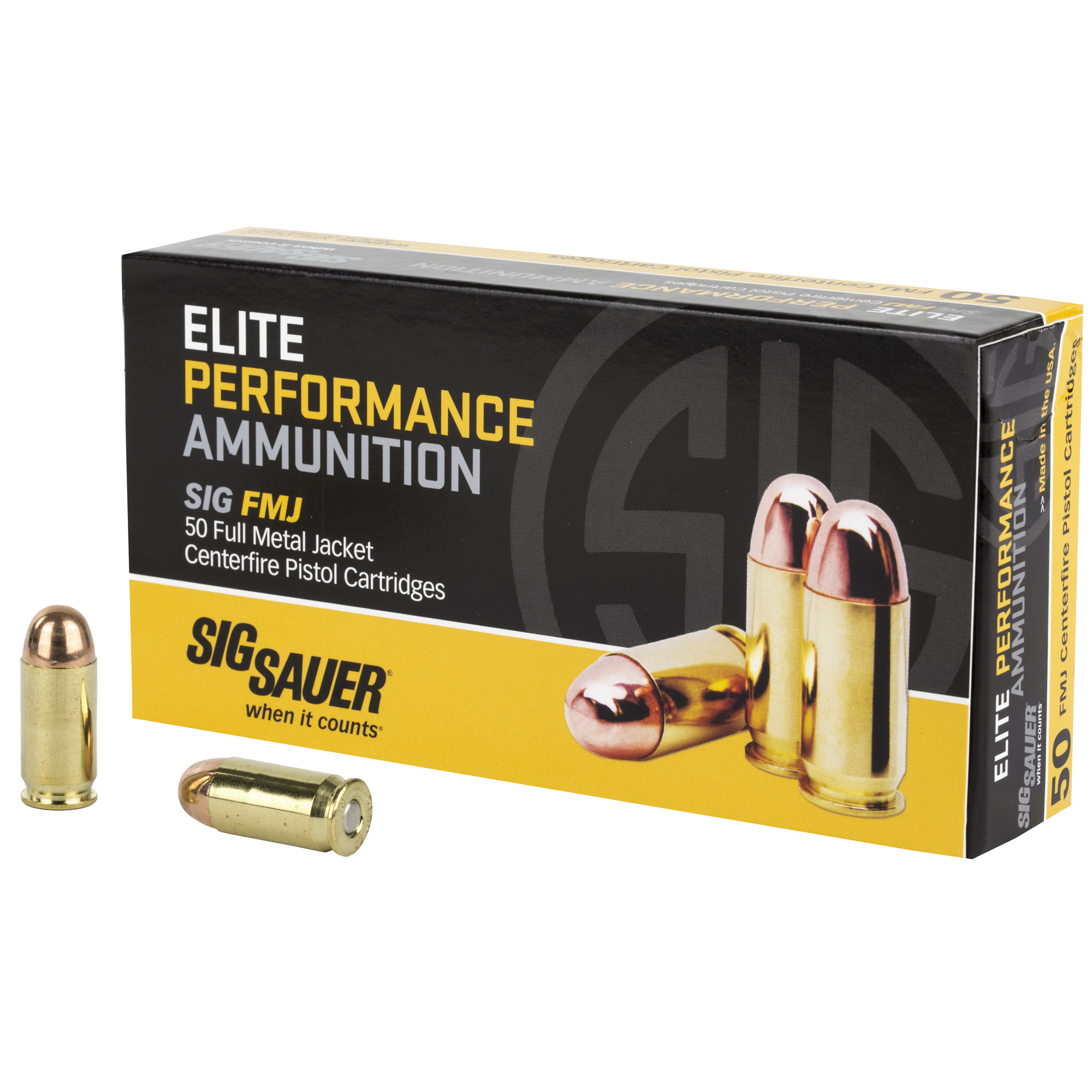 Sig Sauer Elite Performance Ball 45 ACP 230gr Full Metal Jacket – 50rd