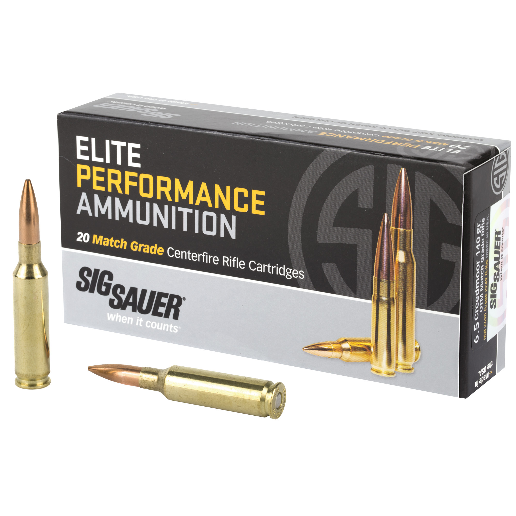 Sig Sauer Elite Performance Match 6.5 Creedmoor 140gr Open Tip Match – 20rd