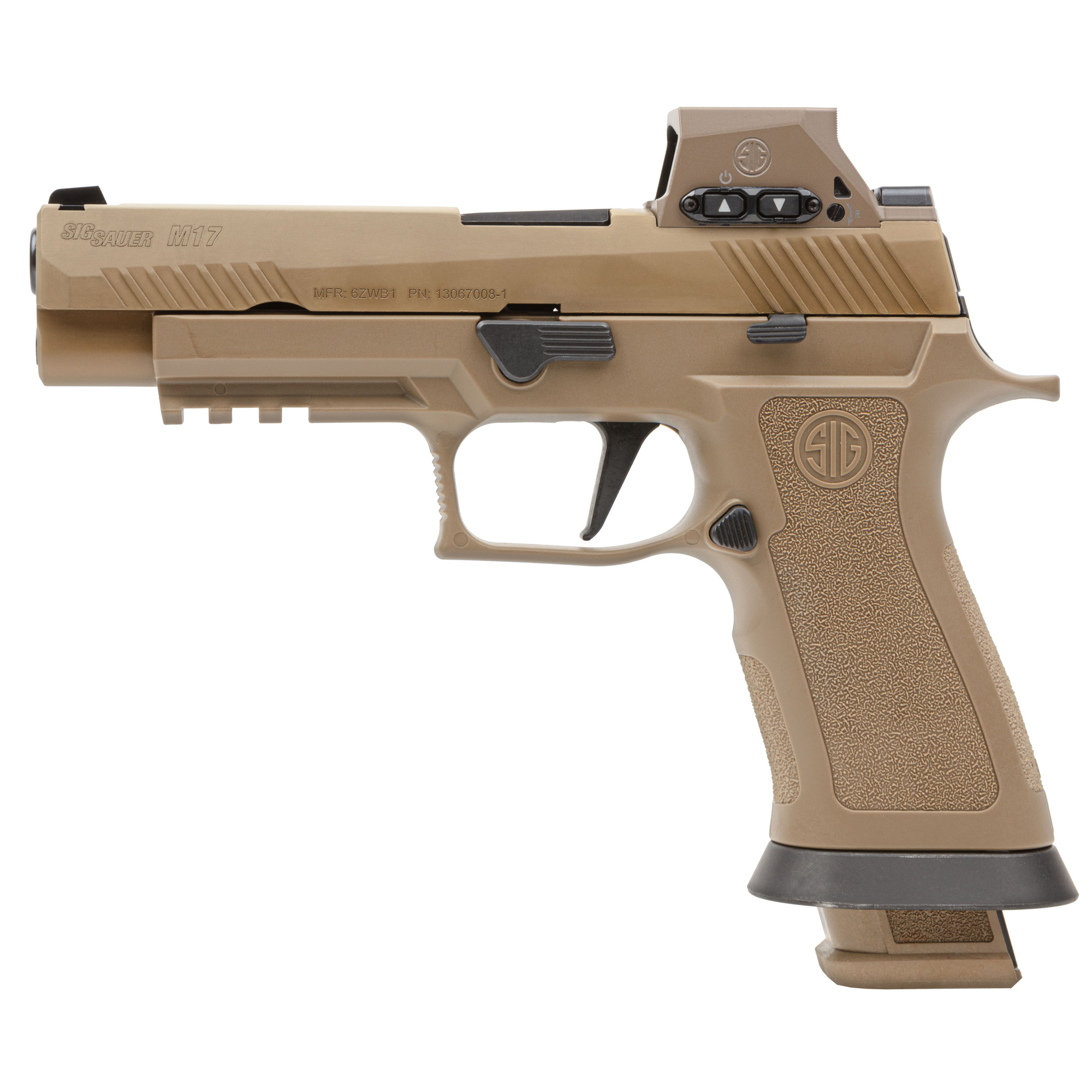 Sig Sauer P320 M17X Striker Fired 4.7″ 9mm 21rd Siglite Night Sights – Coyote