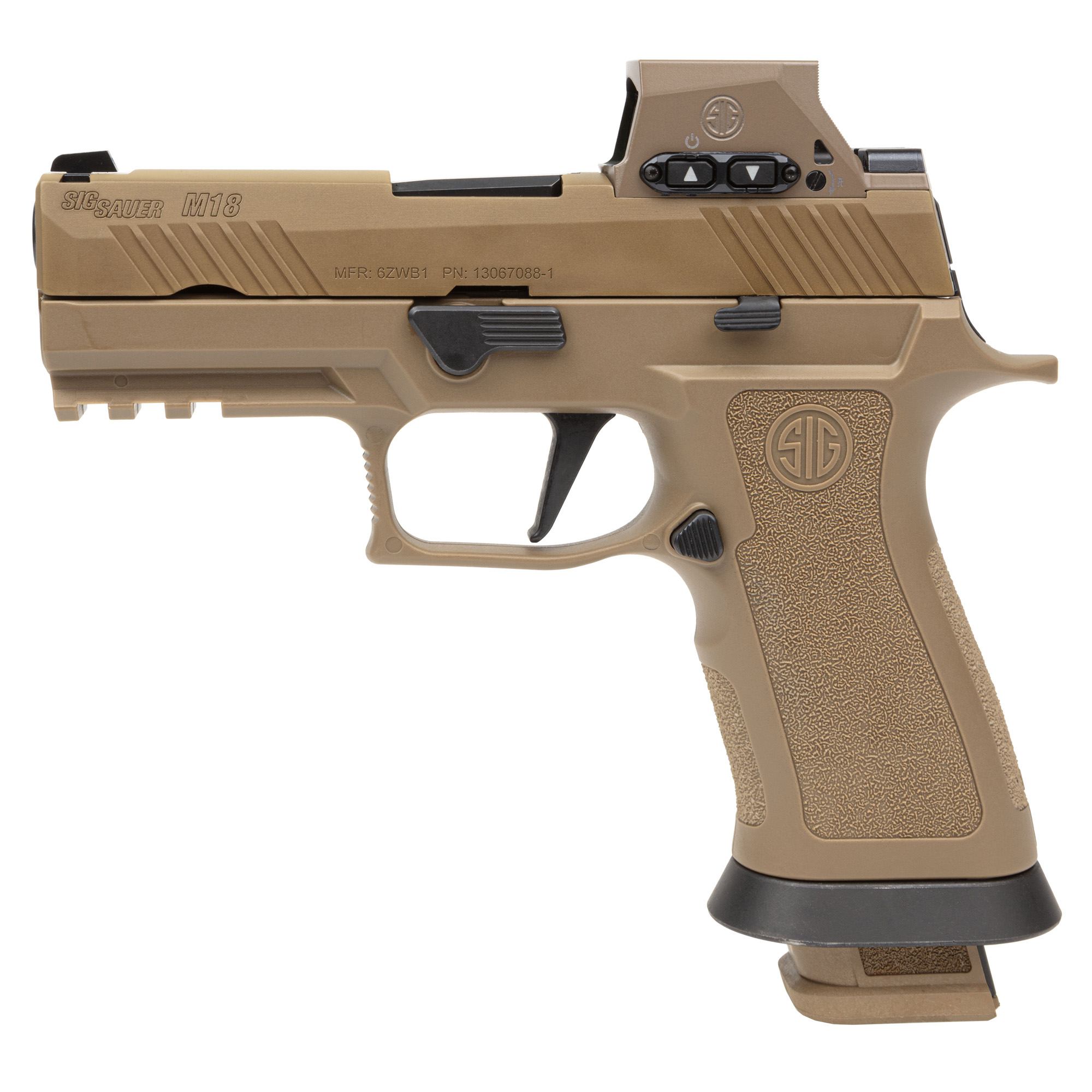 Sig Sauer P320 M18X Striker Fired 3.9″ 9mm 21rd Siglite Night Sights – Coyote