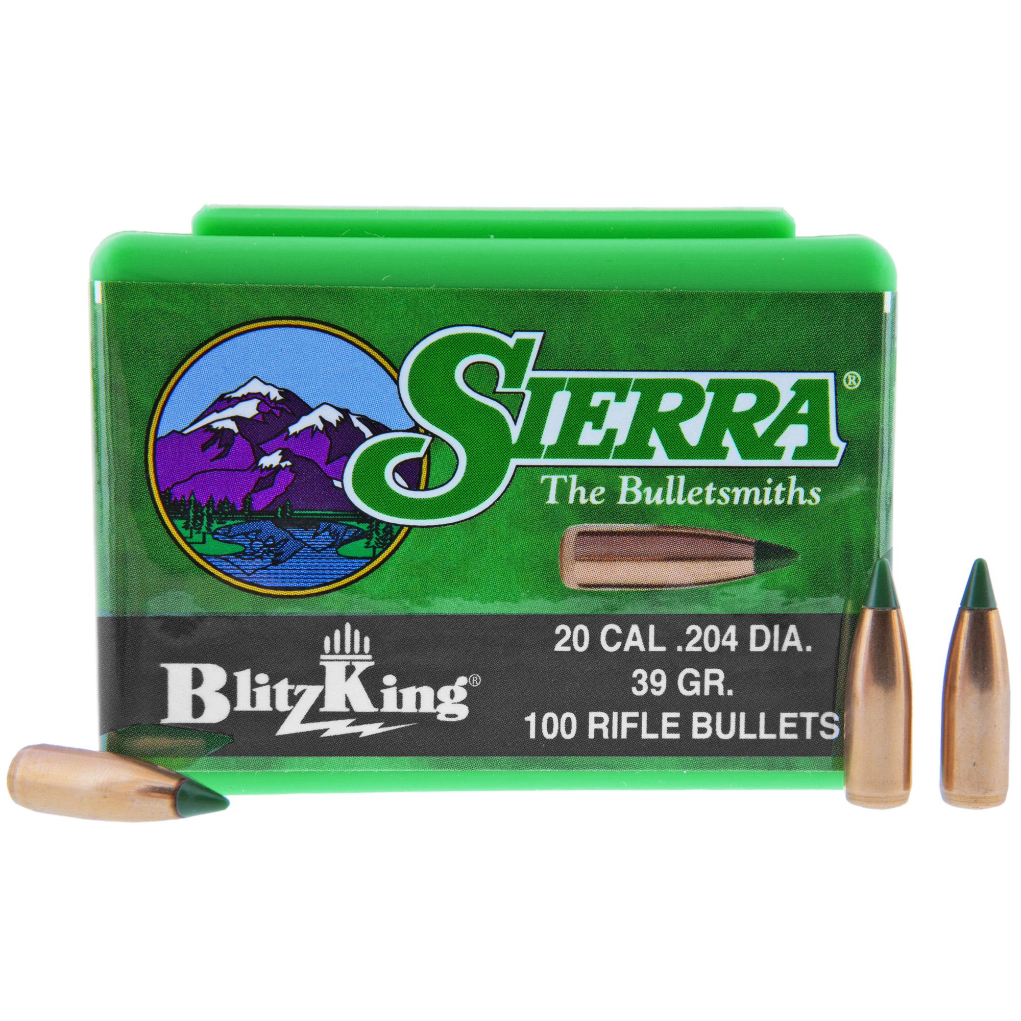 Sierra Bullets BlitzKing 20 Caliber .204 39gr Lead and Copper Ballistic Tip – 100