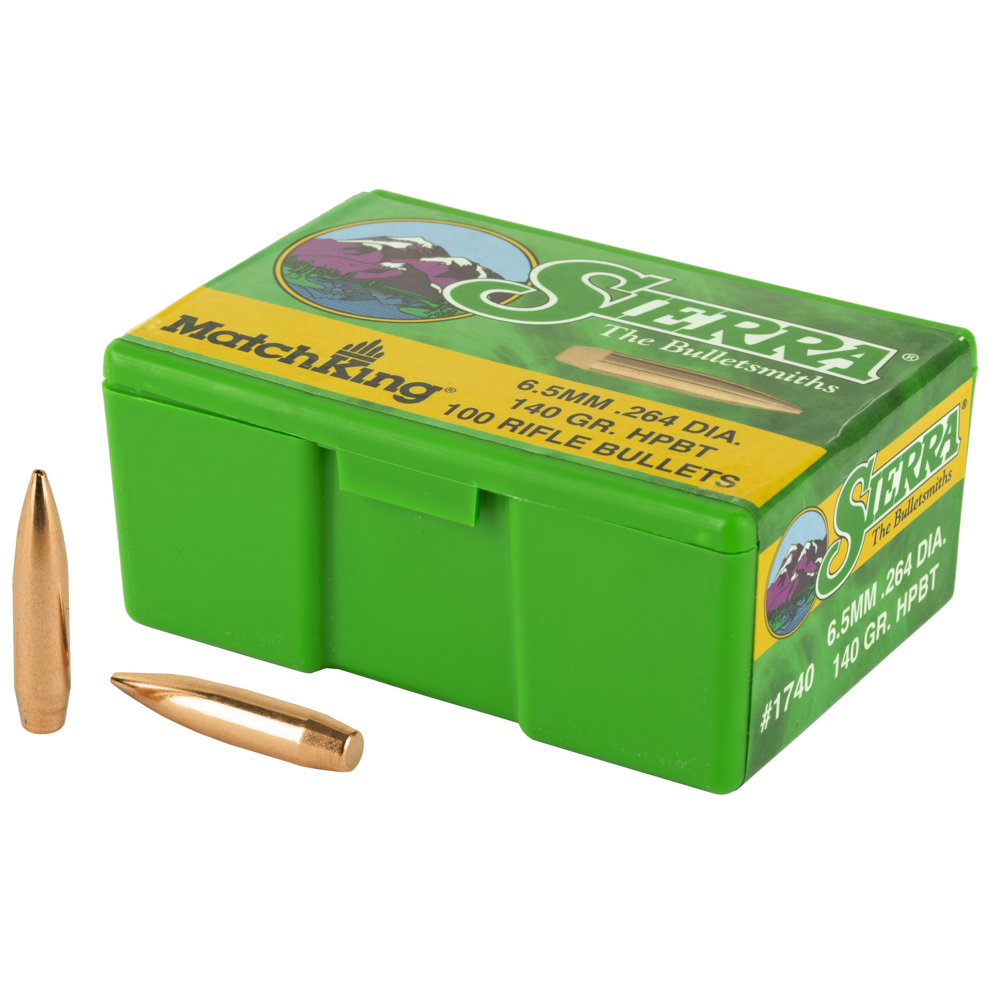 Sierra Bullets MatchKing 6.5MM .264 140gr Lead and Copper Boat Tail Hollow Point – 100