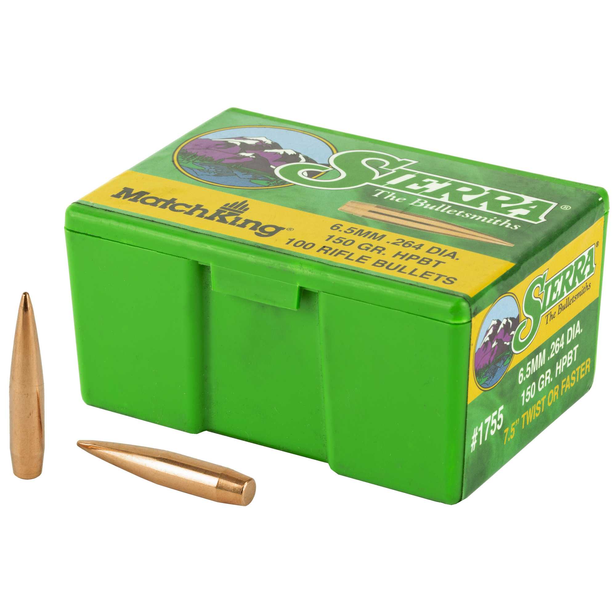 Sierra Bullets MatchKing 6.5MM .264 150gr Lead and Copper Boat Tail Hollow Point – 100