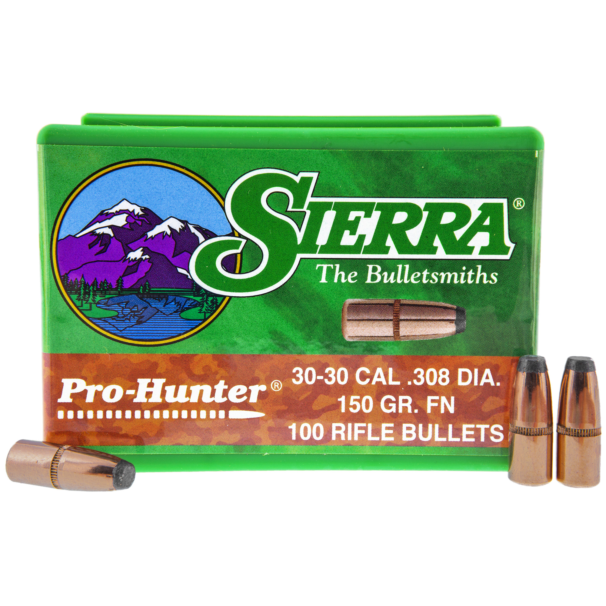 Sierra Bullets Pro Hunter 30 Caliber .308 150gr Lead and Copper Flat Nose – 100