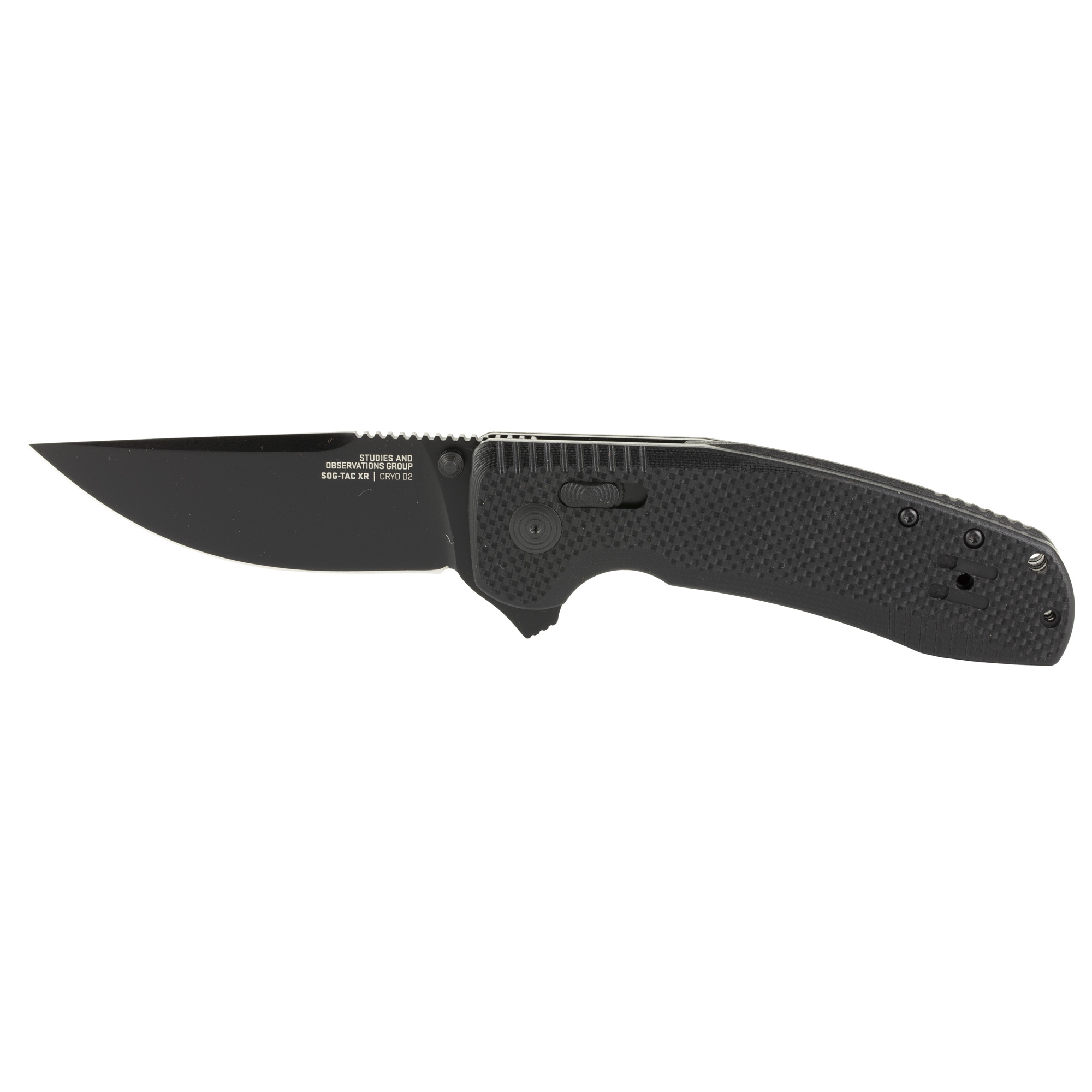 SOG Knives & Tools SOG TAC XR G10 Cryo D2 Folding Knife 3.39″ – Black