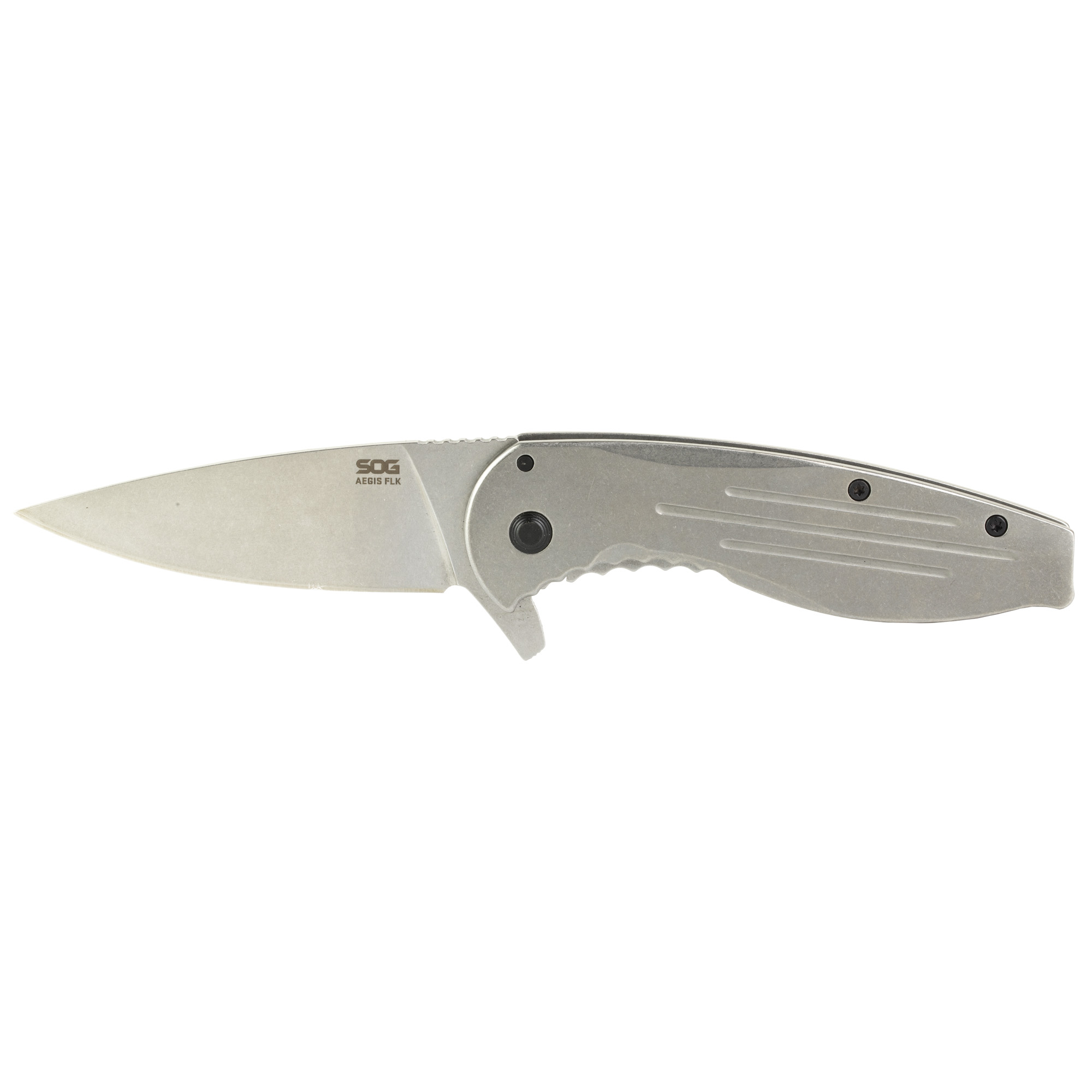 SOG Knives & Tools Aegis FLK Stainless Steel 8Cr13MoV Folding Knife 3.4″ – Silver