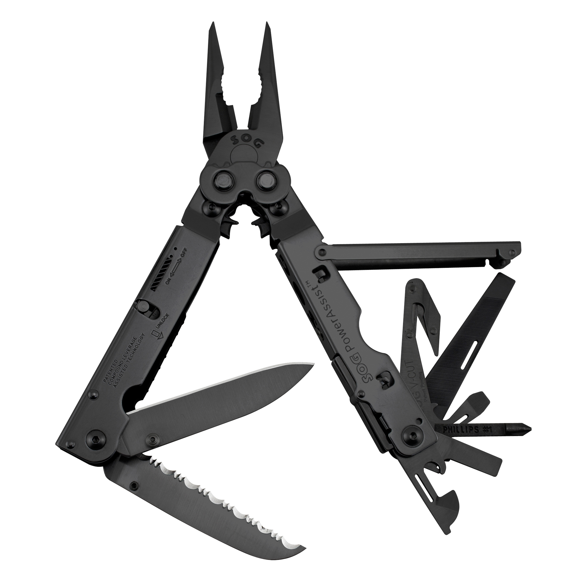 SOG Knives & Tools PowerAssist 420 Stainless Steel Multi-Tool – Black