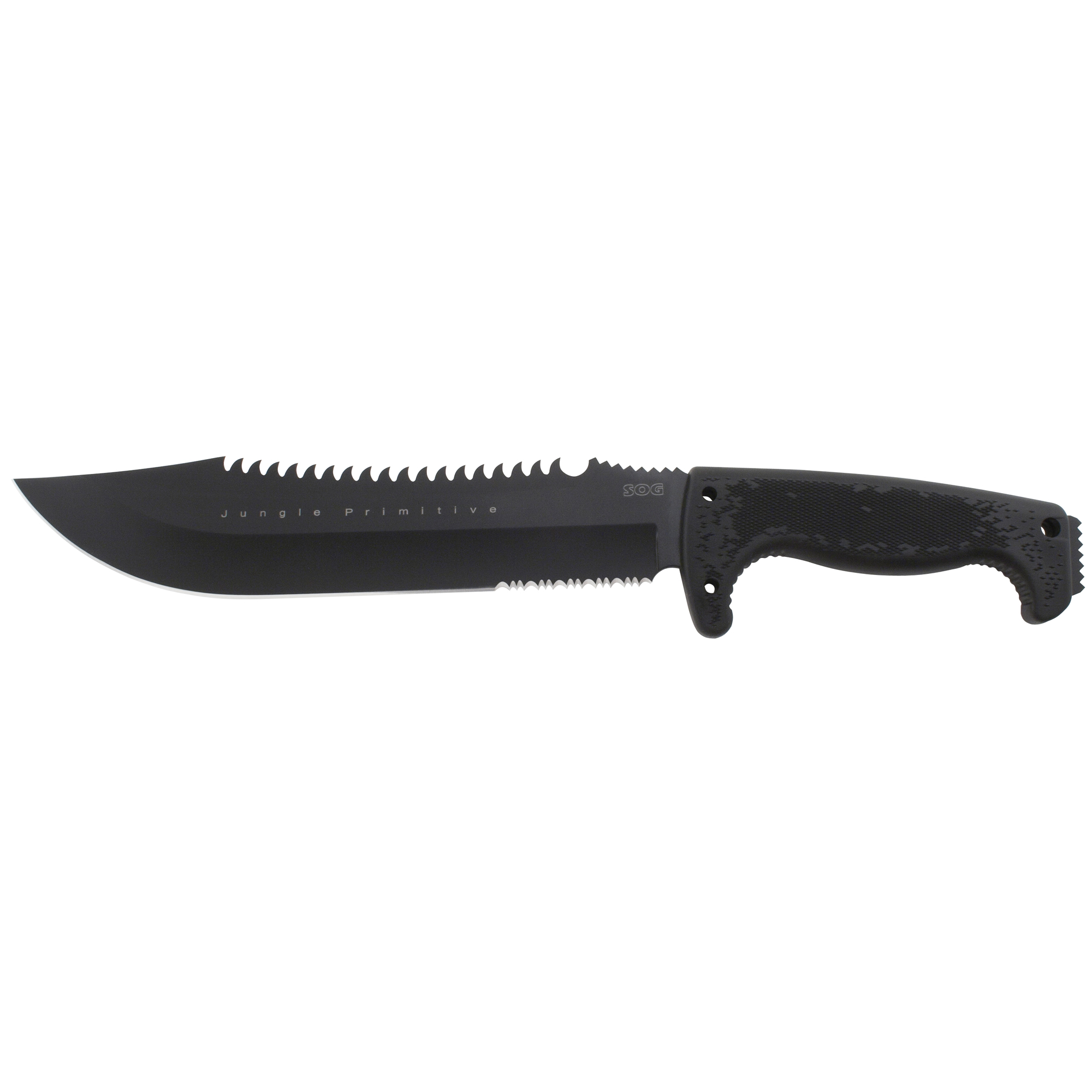 SOG Knives & Tools Jungle Primitive Glass Reinforced Nylon 8Cr13MoV Fixed Blade Knife 9.5″ – Black