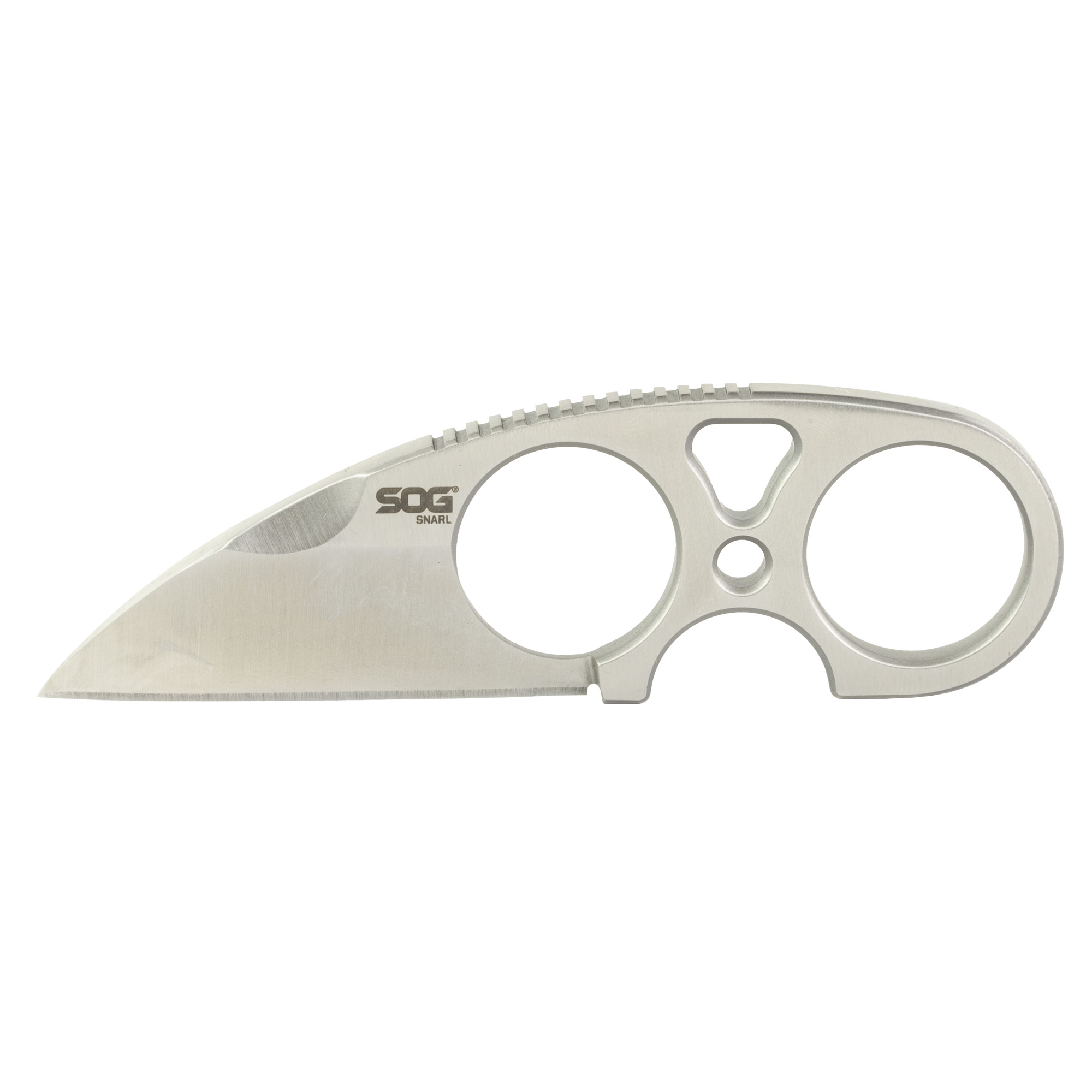 SOG Knives & Tools Snarl Stainless Steel 9Cr18MoV Fixed Blade Knife 2.3″ – Silver