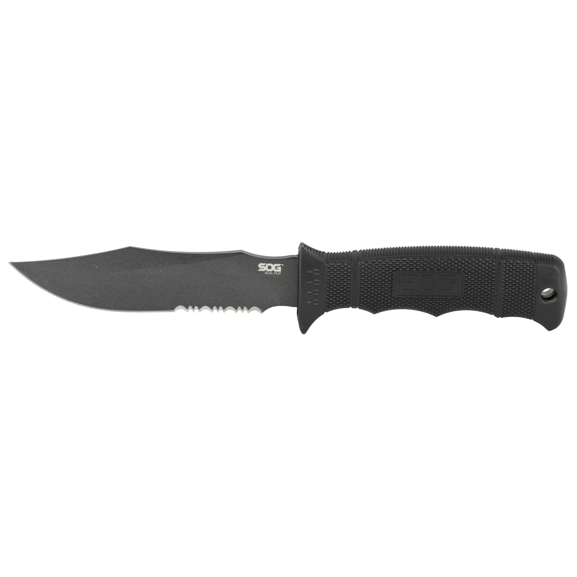 SOG Knives & Tools Seal Pup AUS 8 Fixed Blade Knife 4.75″ – Black