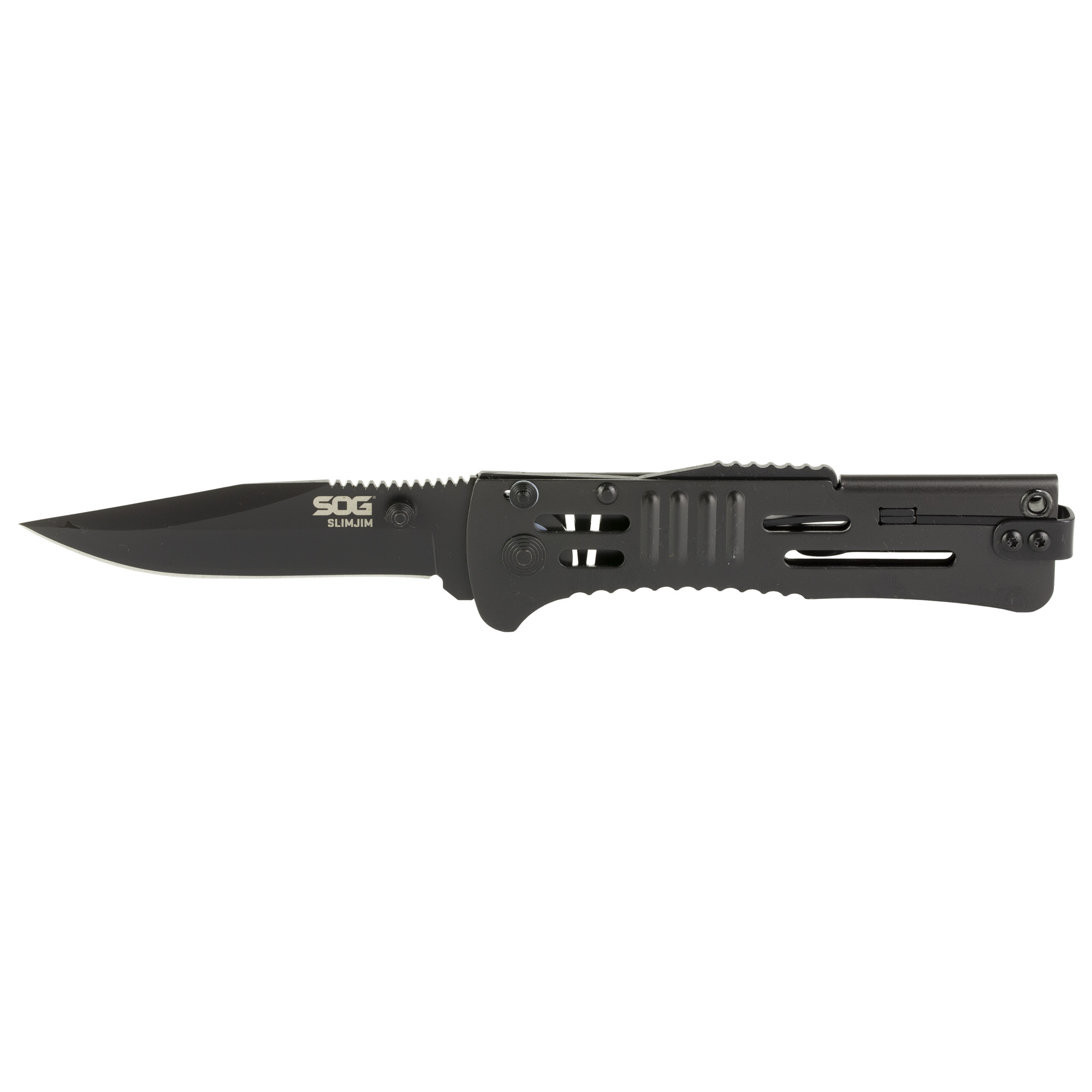 SOG Knives & Tools SlimJim Stainless Steel AUS 8 Folding Knife 3.18″ – Black