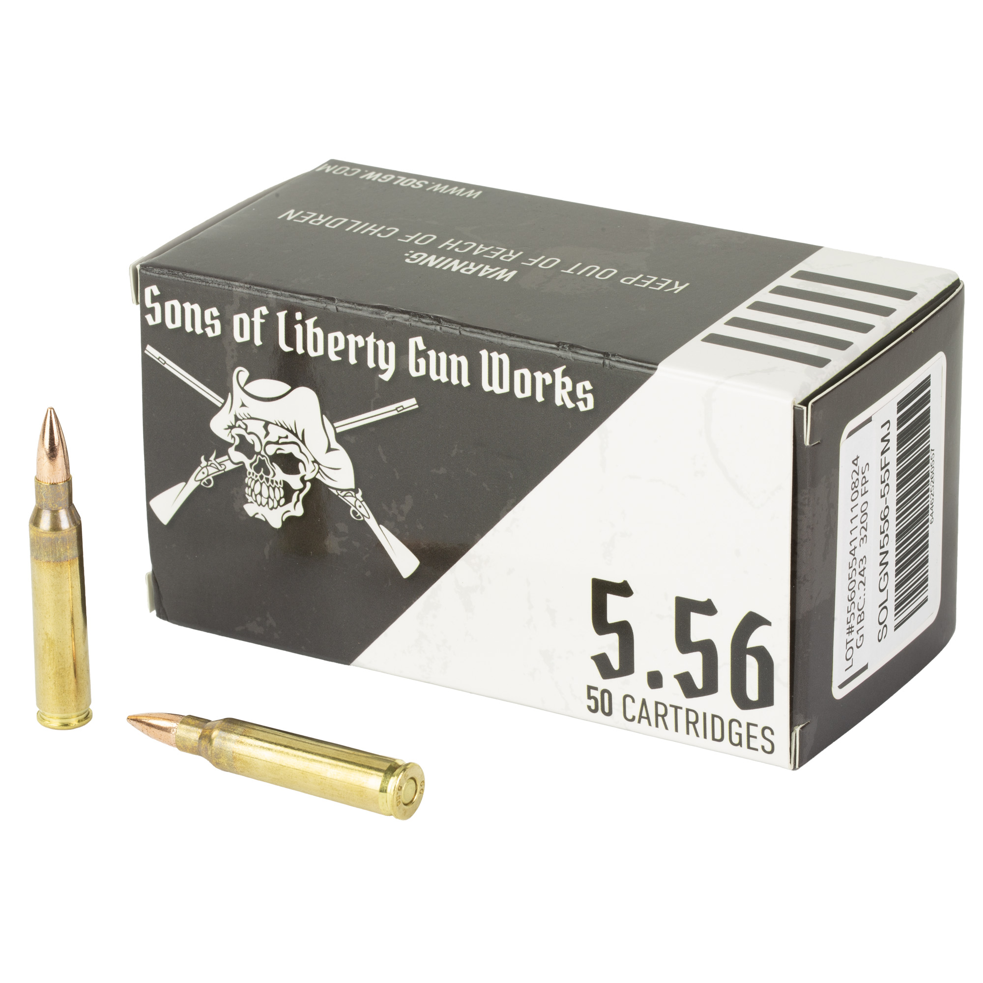 Sons of Liberty Gun Works (SOLGW) 556 5.56 NATO 55gr Full Metal Jacket – 50rd