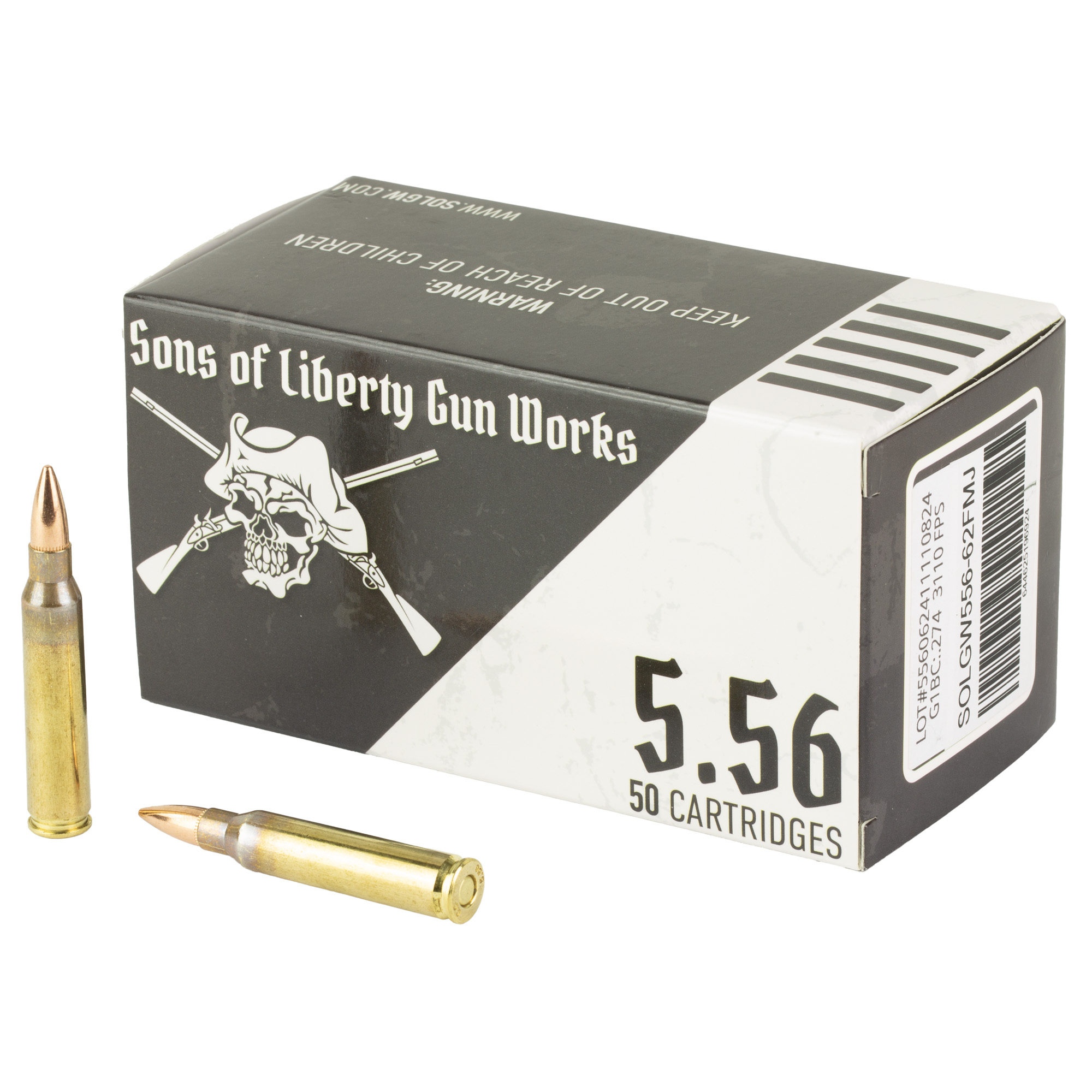 Sons of Liberty Gun Works (SOLGW) 556 5.56 NATO 62gr Full Metal Jacket – 50rd