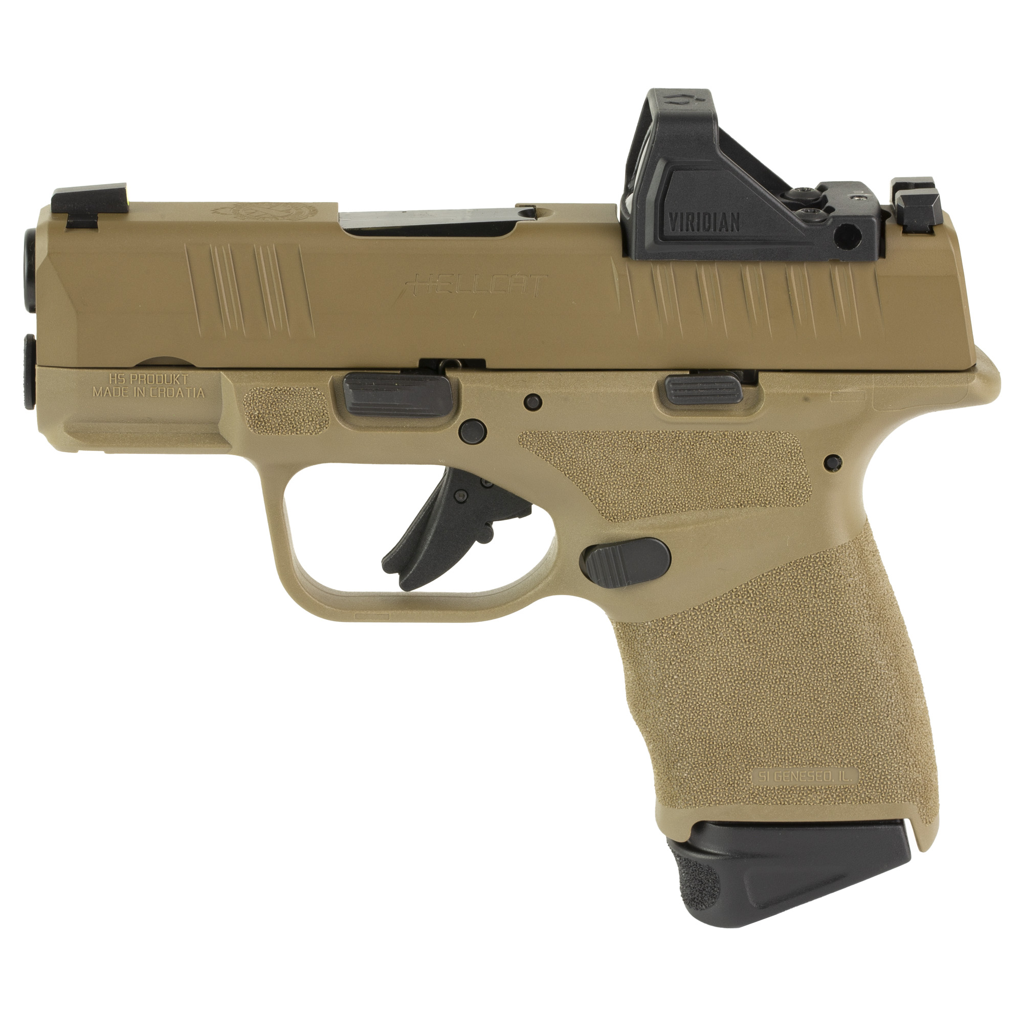 Springfield Hellcat OSP Striker Fired 3″ 9mm 10rd Tritium Night Sights – Desert Flat Dark Earth