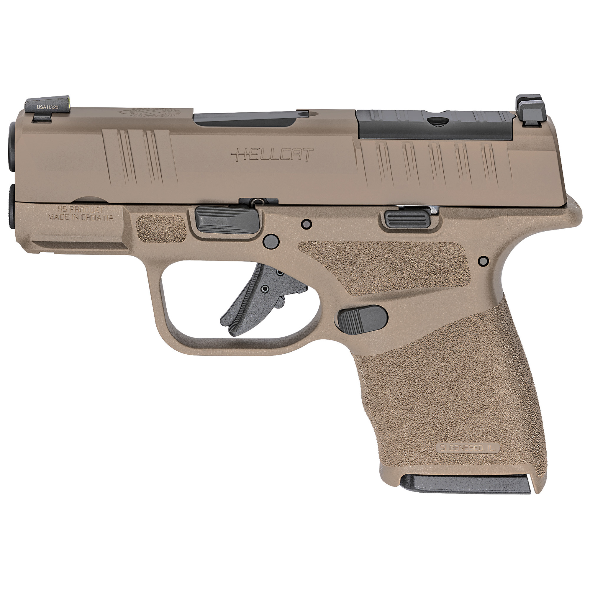 Springfield Hellcat OSP Striker Fired 3″ 9mm 13rd Fixed Sights – Desert Flat Dark Earth