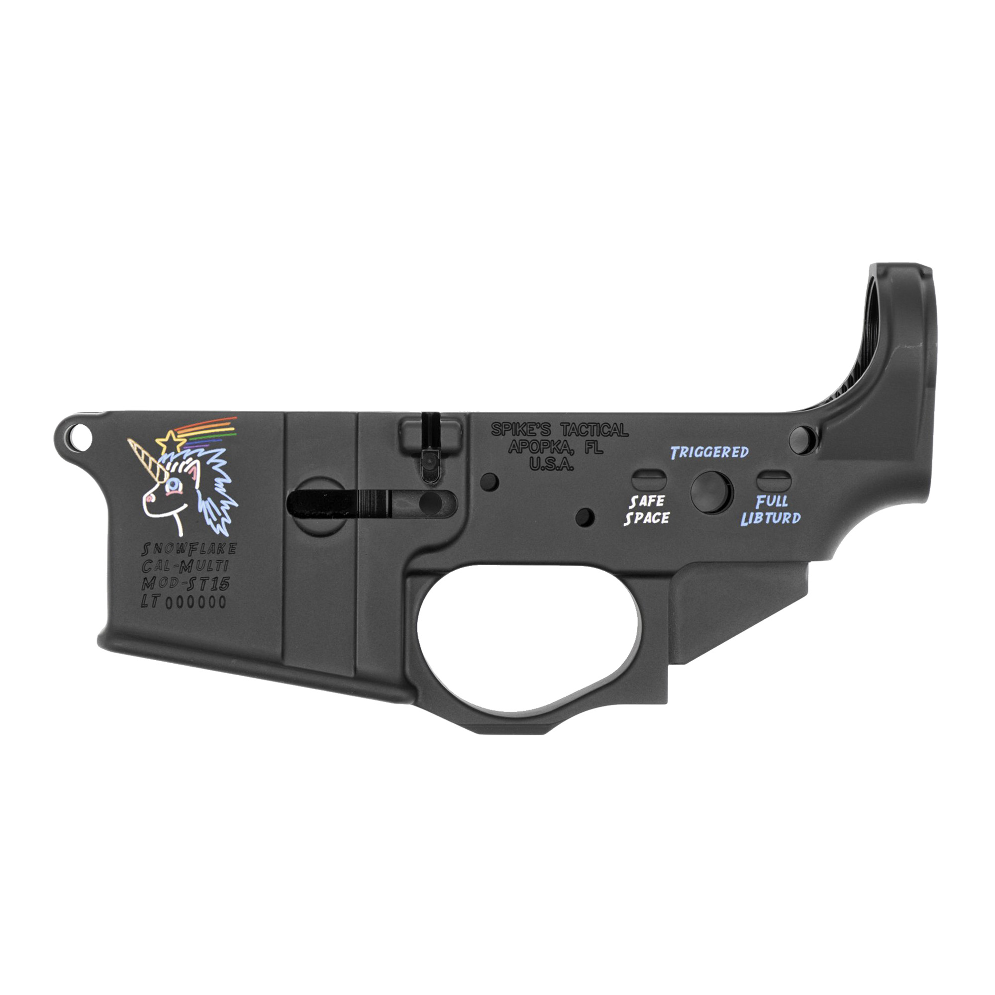 Spike’s Tactical STLS030 Snowflake Stripped Lower Receiver 223 Remington 556NATO – Black