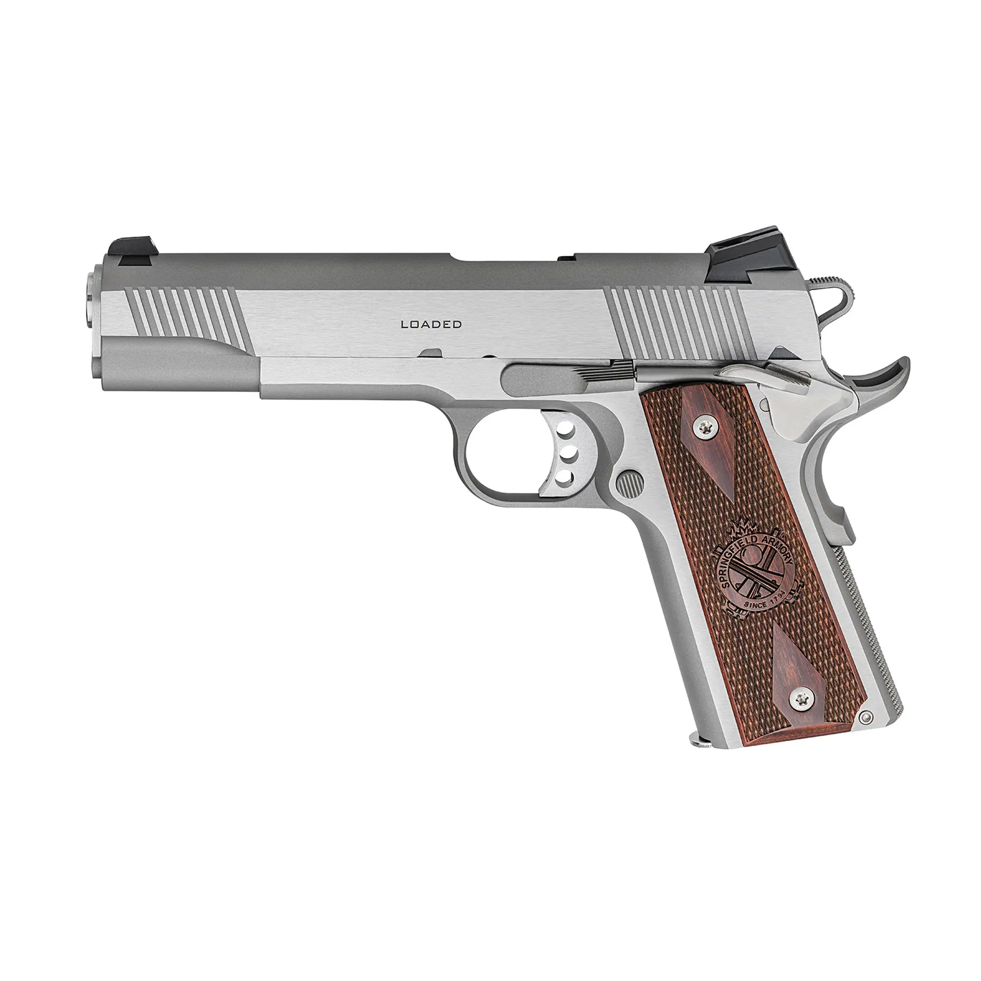 Springfield Loaded 1911 5″ 45 ACP 7rd Fixed Sights – Silver