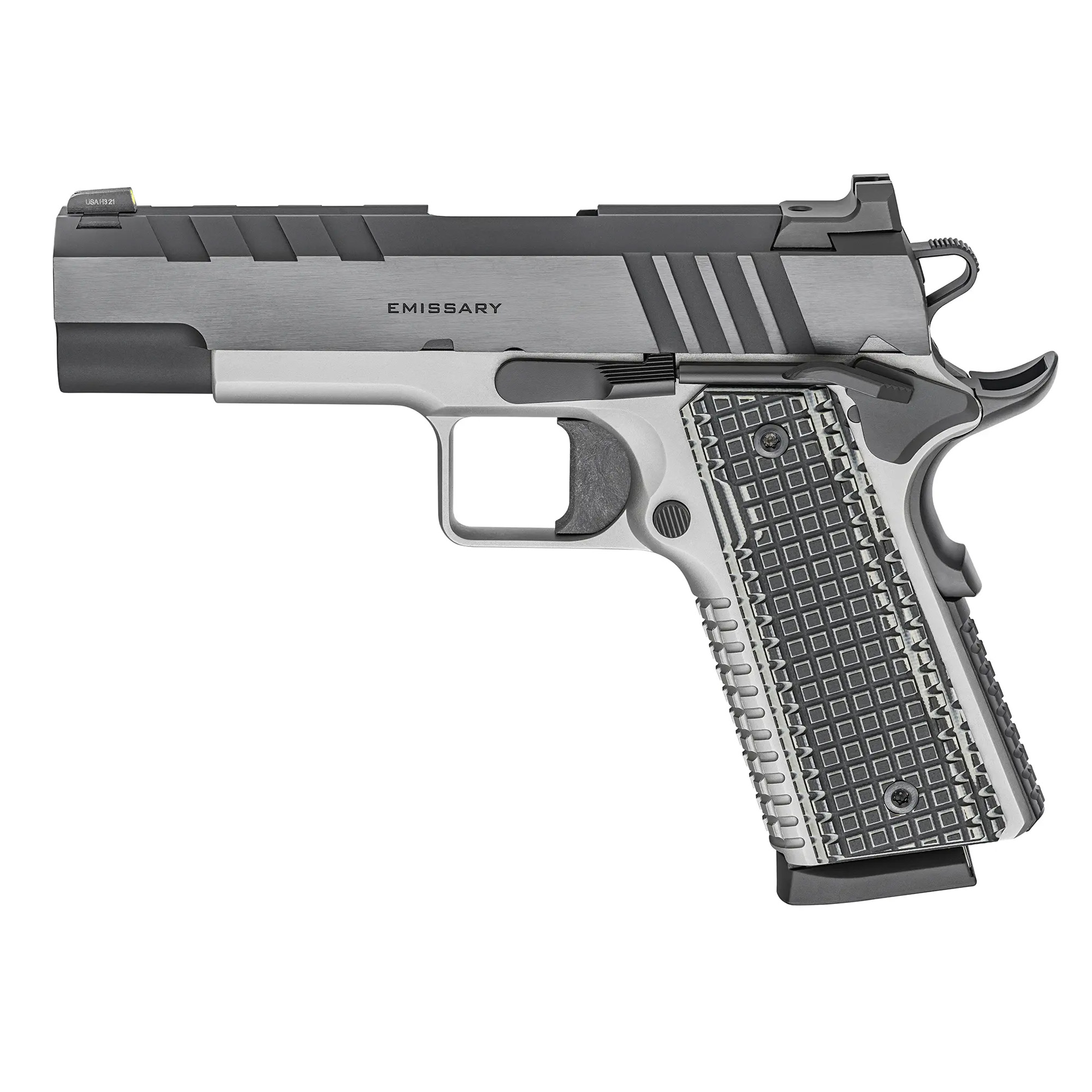 Springfield Emissary 1911 4.25″ 45 ACP 8rd Tritium Night Sights – Black, Silver