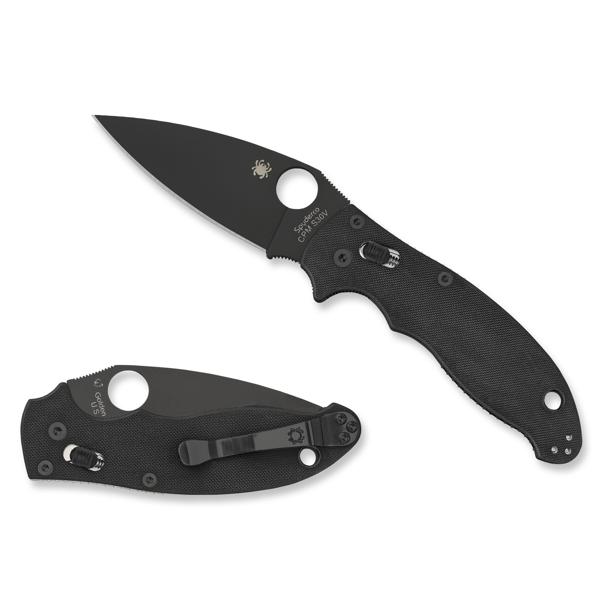 Spyderco Manix 2 CPM-S30V Folding Knife 3.375″ – Black