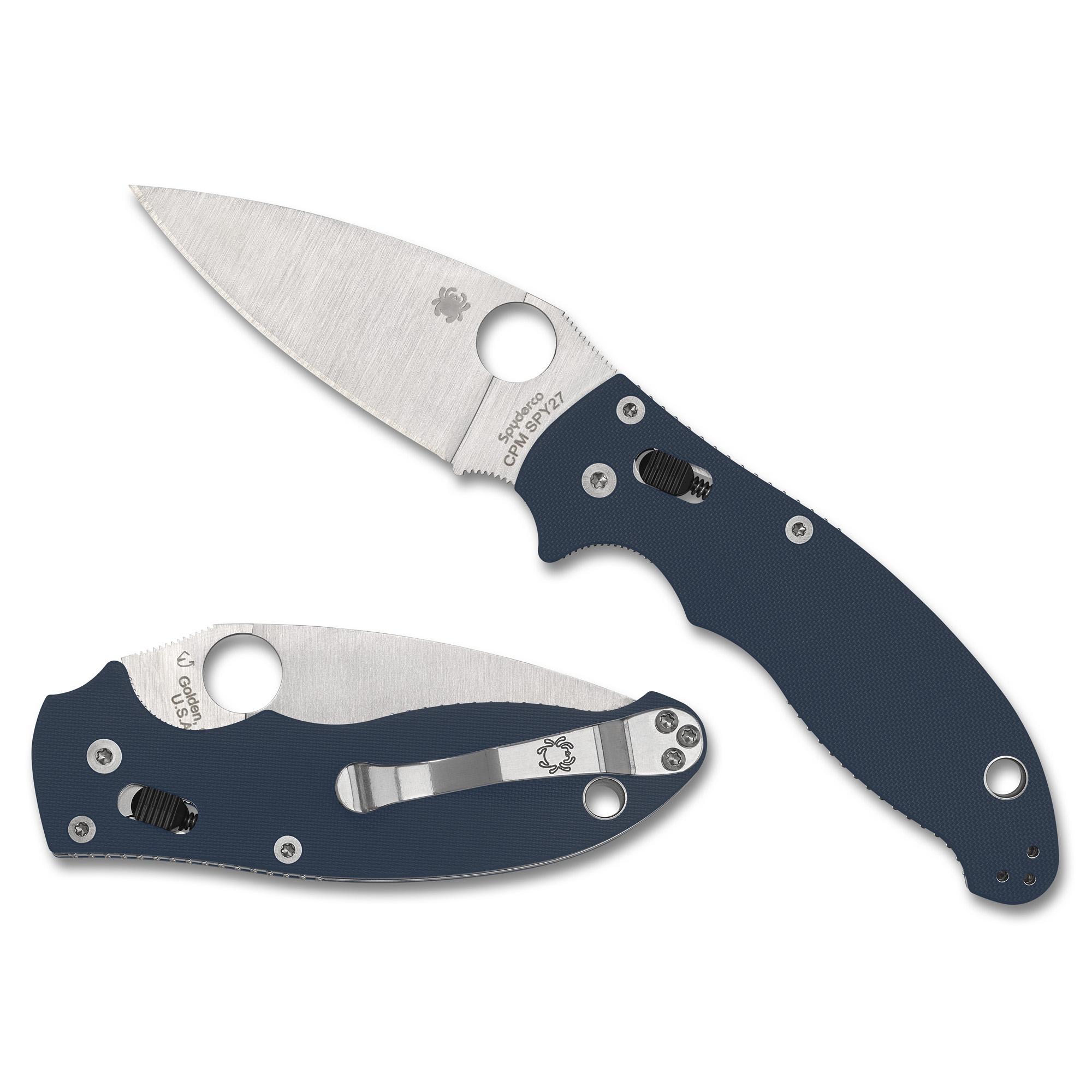 Spyderco Manix 2 CPM SPY27 Folding Knife 3.37″ – Silver