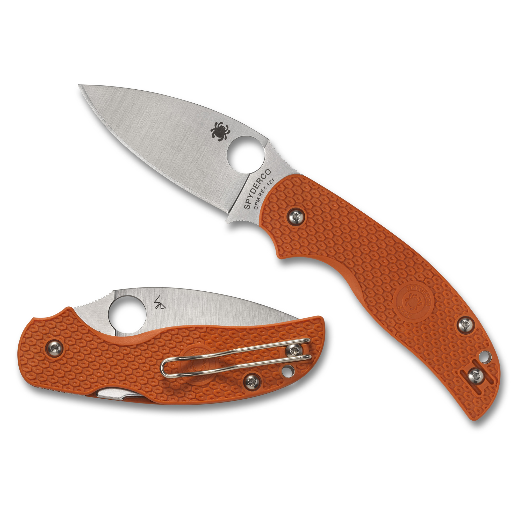 Spyderco Sage 5 Lightweight CPM REX 121 Folding Knife 3″ – Silver