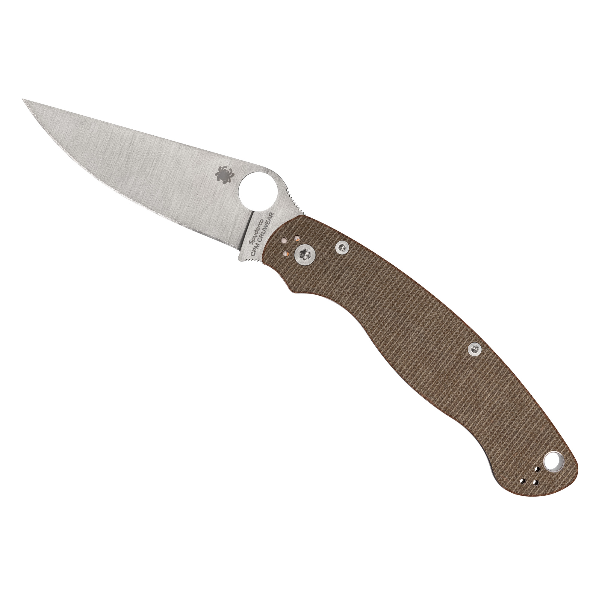 Spyderco Military 2 CPM CRU-WEAR Folding Knife 4″ – Brown