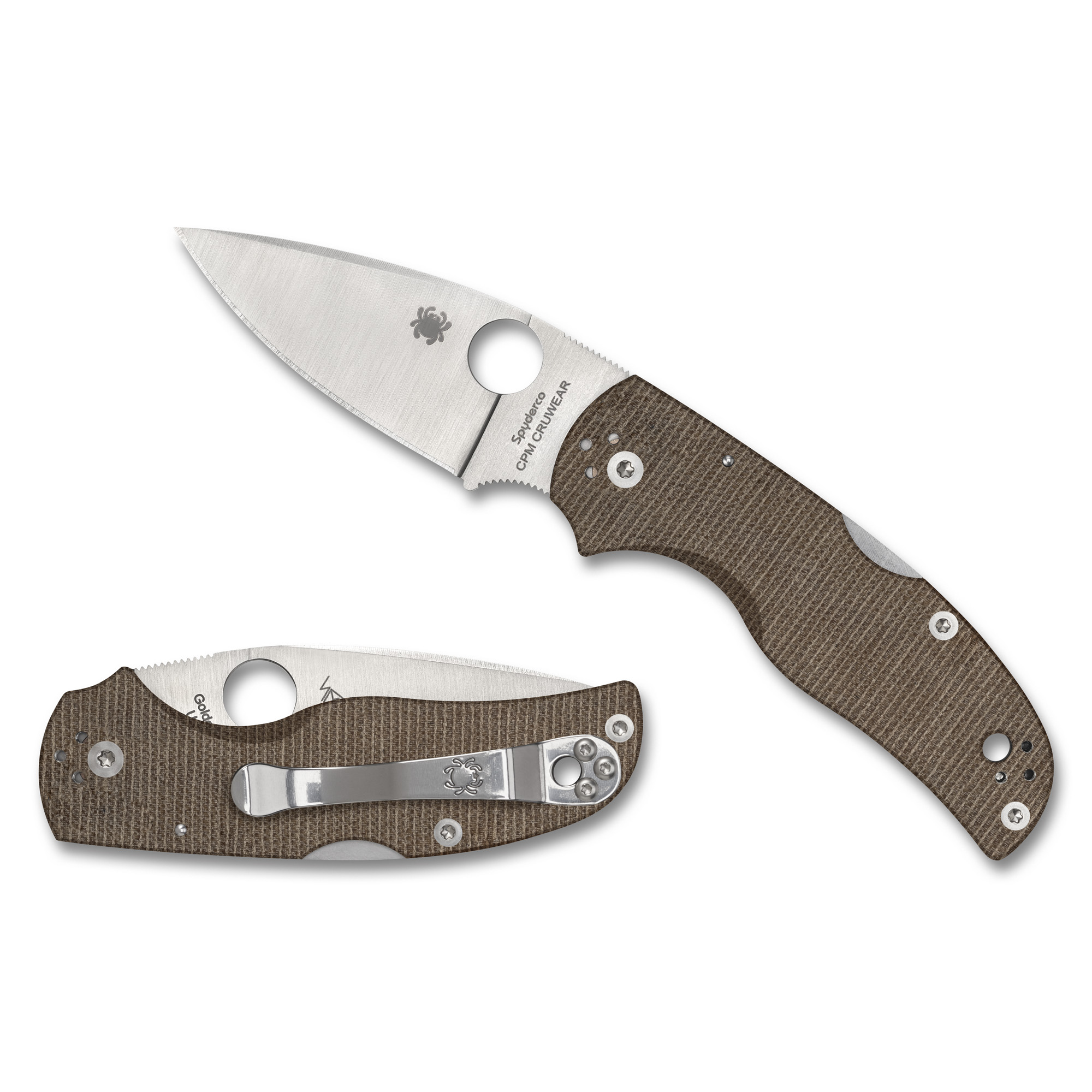 Spyderco Native 5 CPM CRU-WEAR Folding Knife 2.95″ – Silver