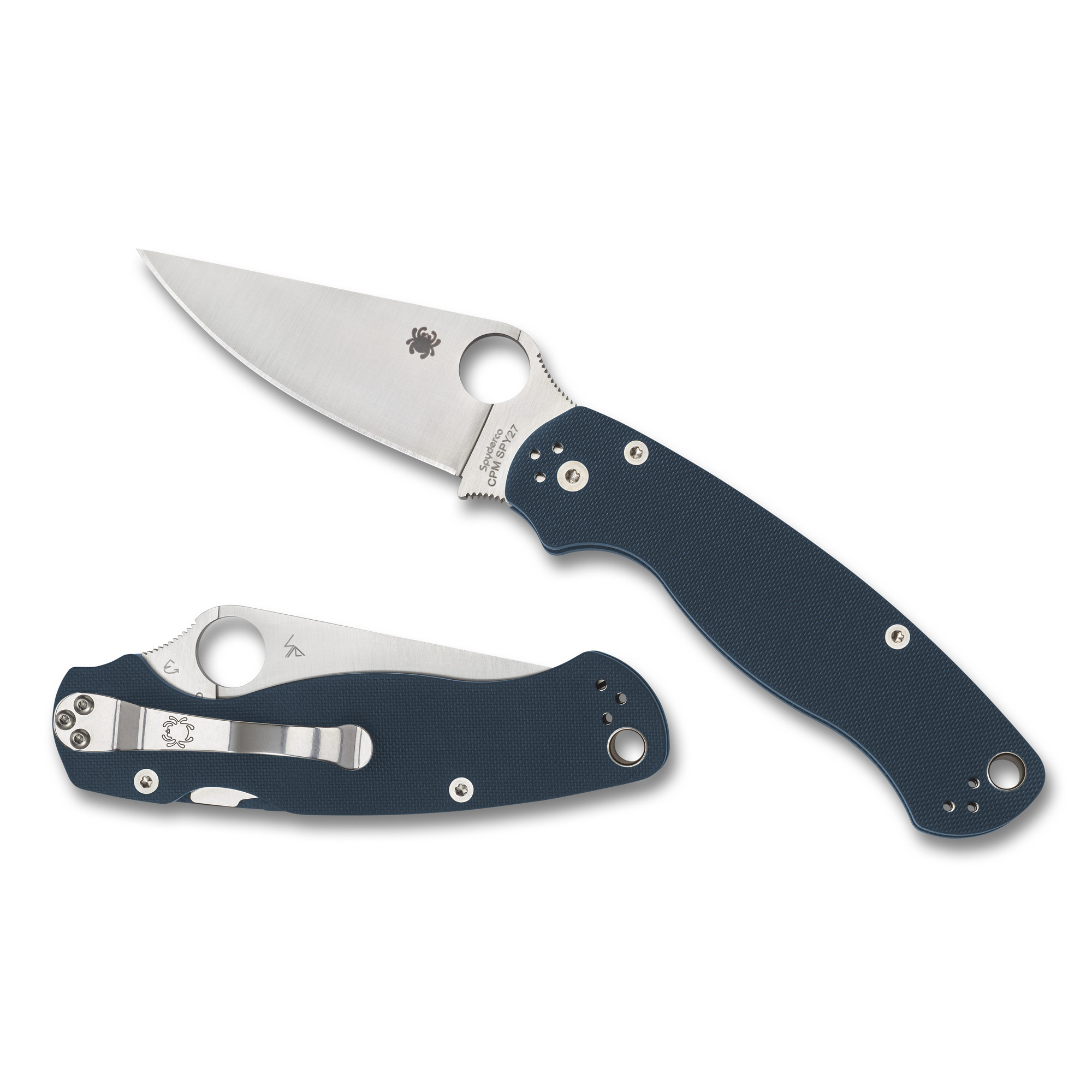 Spyderco Para Military 2 CPM SPY27 Folding Knife 3.45″ – Blue