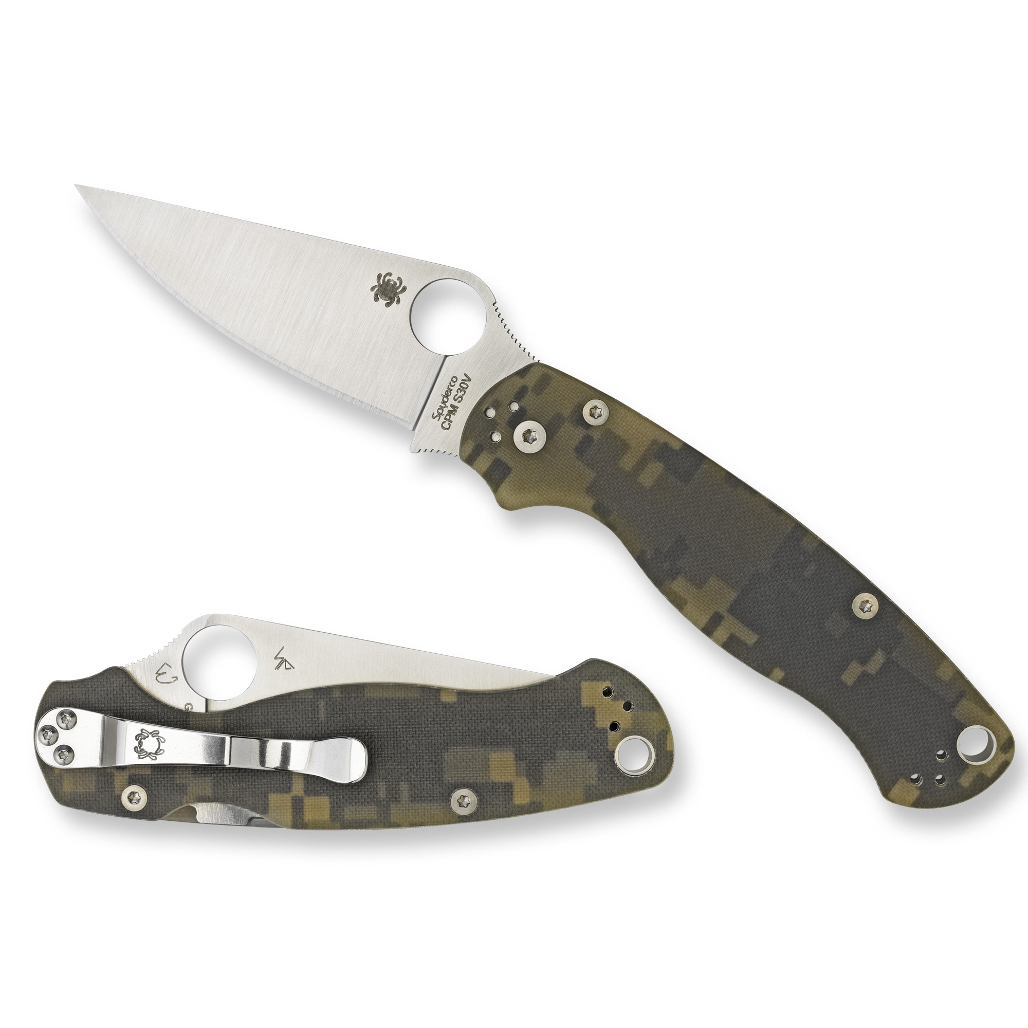 Spyderco Para Military 2 CPM S45VN Folding Knife 3.45″ – Silver