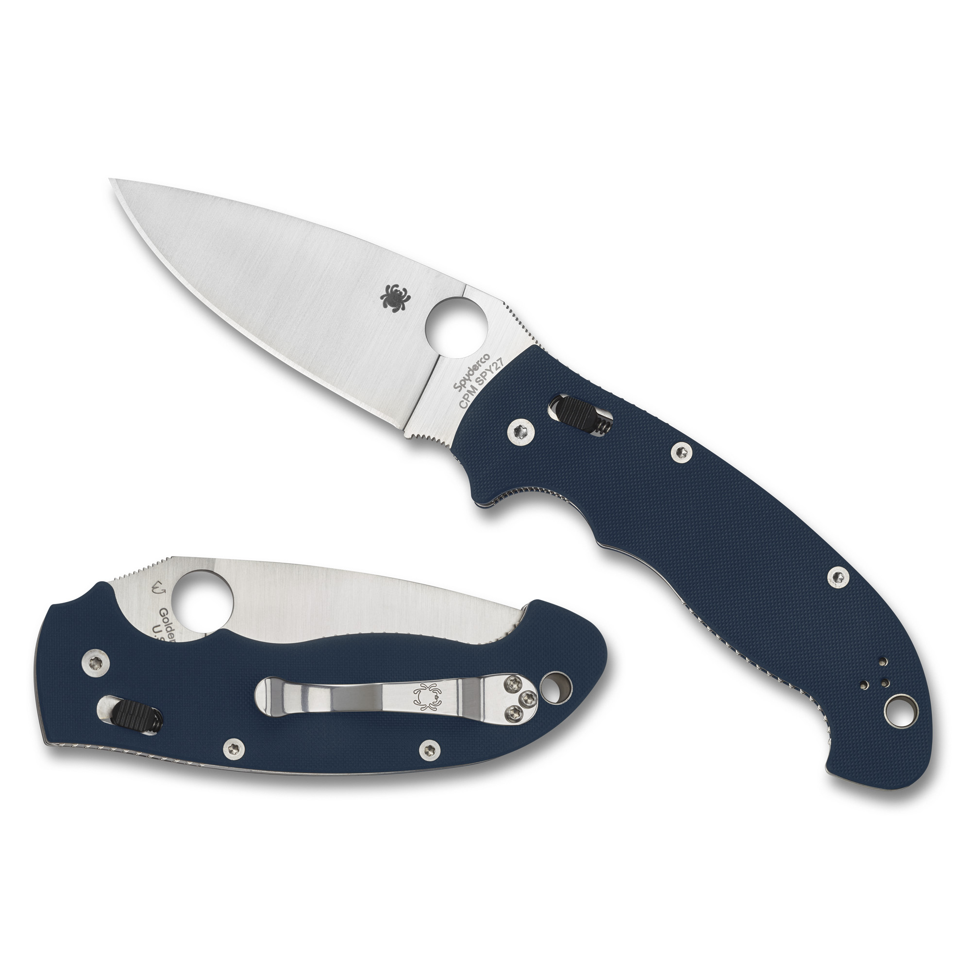 Spyderco Manix 2 XL CPM SPY27 Folding Knife 3.85″ – Silver